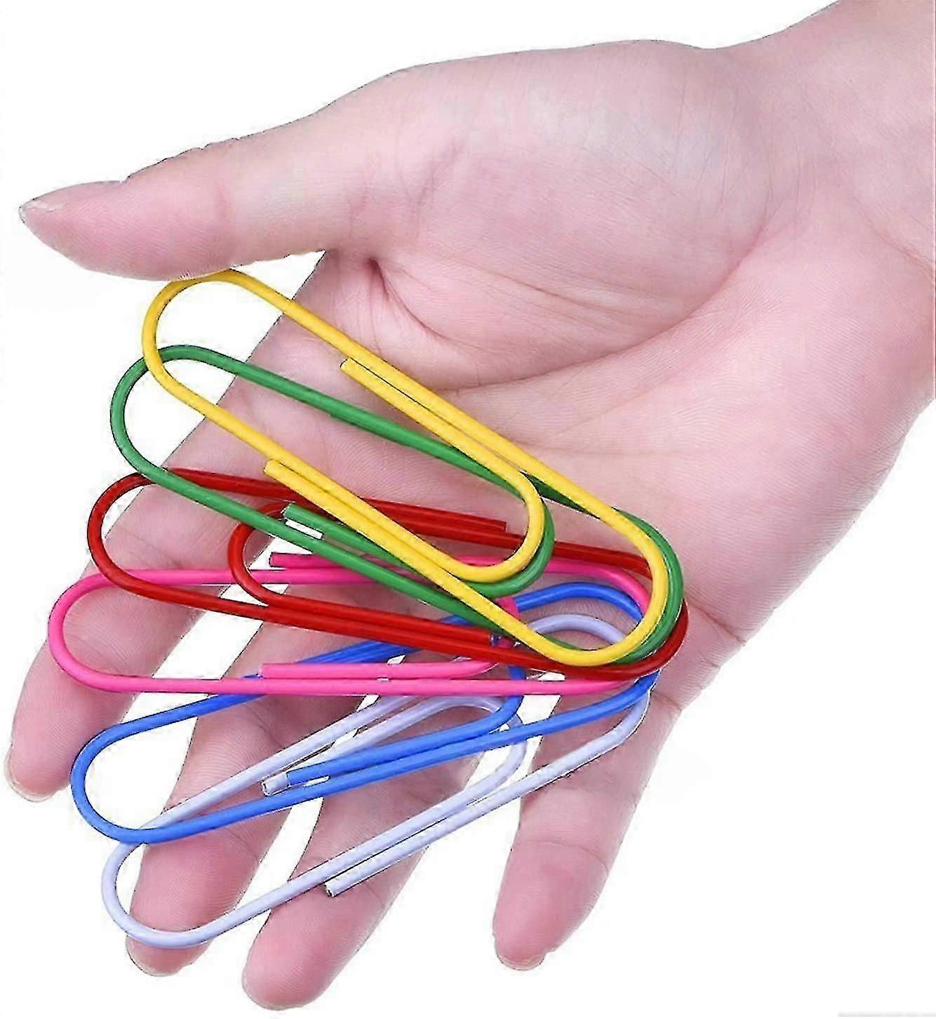 40パック4インチメガペーパークリップ - 色あたり8色5pcs 100mmかわいいパパエル針マルチカラーブックマーク、事務用品アクセサリー
