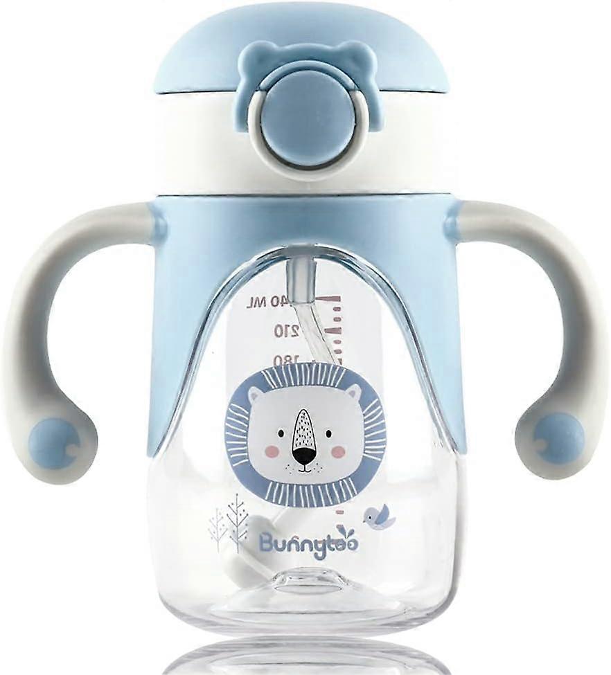 Children's Learning Drink Cup Baby Gravity Ball Straw Cup 280ml (Blue)