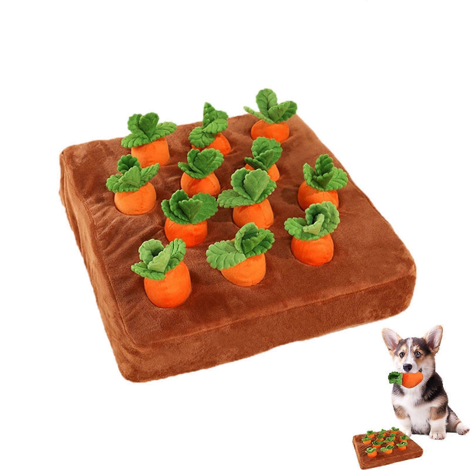Carrot Farm Dog Toy Aggressive Chew Toy, Snuffle Mat with Carrot Patch for Dogs