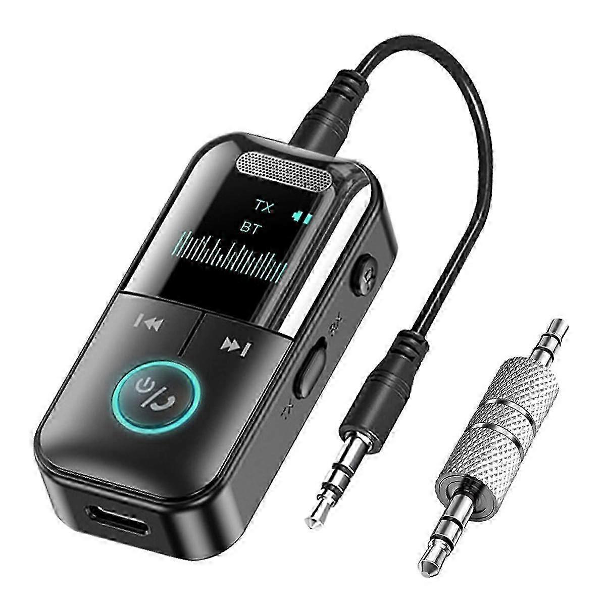 Bluetooth 5.4トランスミッターレシーバーワイヤレスAUX Bluetoothアダプター(テレビ/飛行機/車/HiFi /オーディオアダプター付きスピーカー)示されているようにSZRH AB