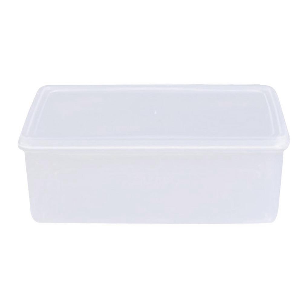 Plastic Storage Box Crisper Rectangular Transparent Office Use 19 x 12.5 x 7.2 cm Refrigerator Safe 1Set