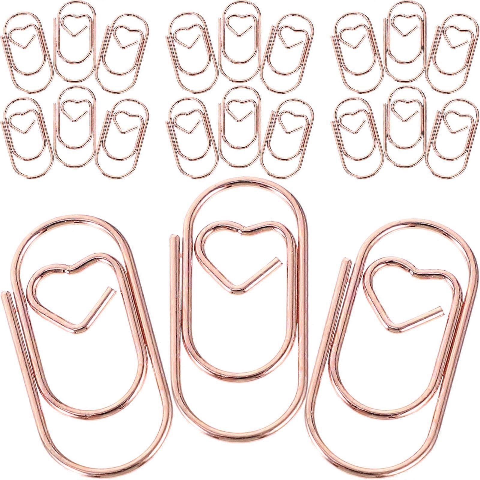 100pcs Metal Decorative Paper Clips for Crafting, Office & School Use – Rose Gold Organizing Tool for Documents & DIY Projects