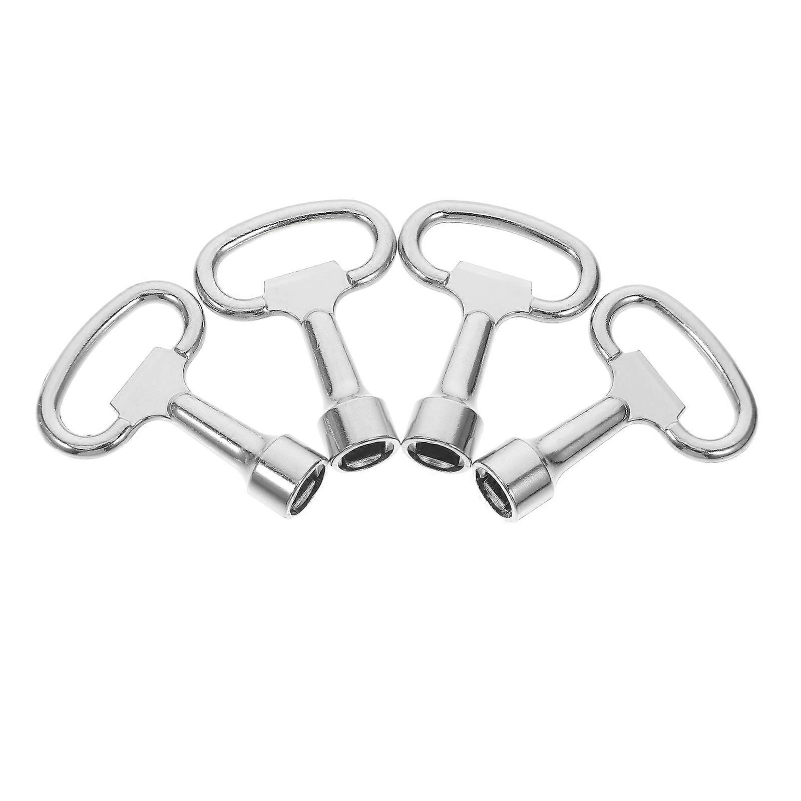 4pcs Multi Functional Square Metal Water Shut Off Key for Cabinet, Water Box & Electrical Applications – Durable, Portable Tool