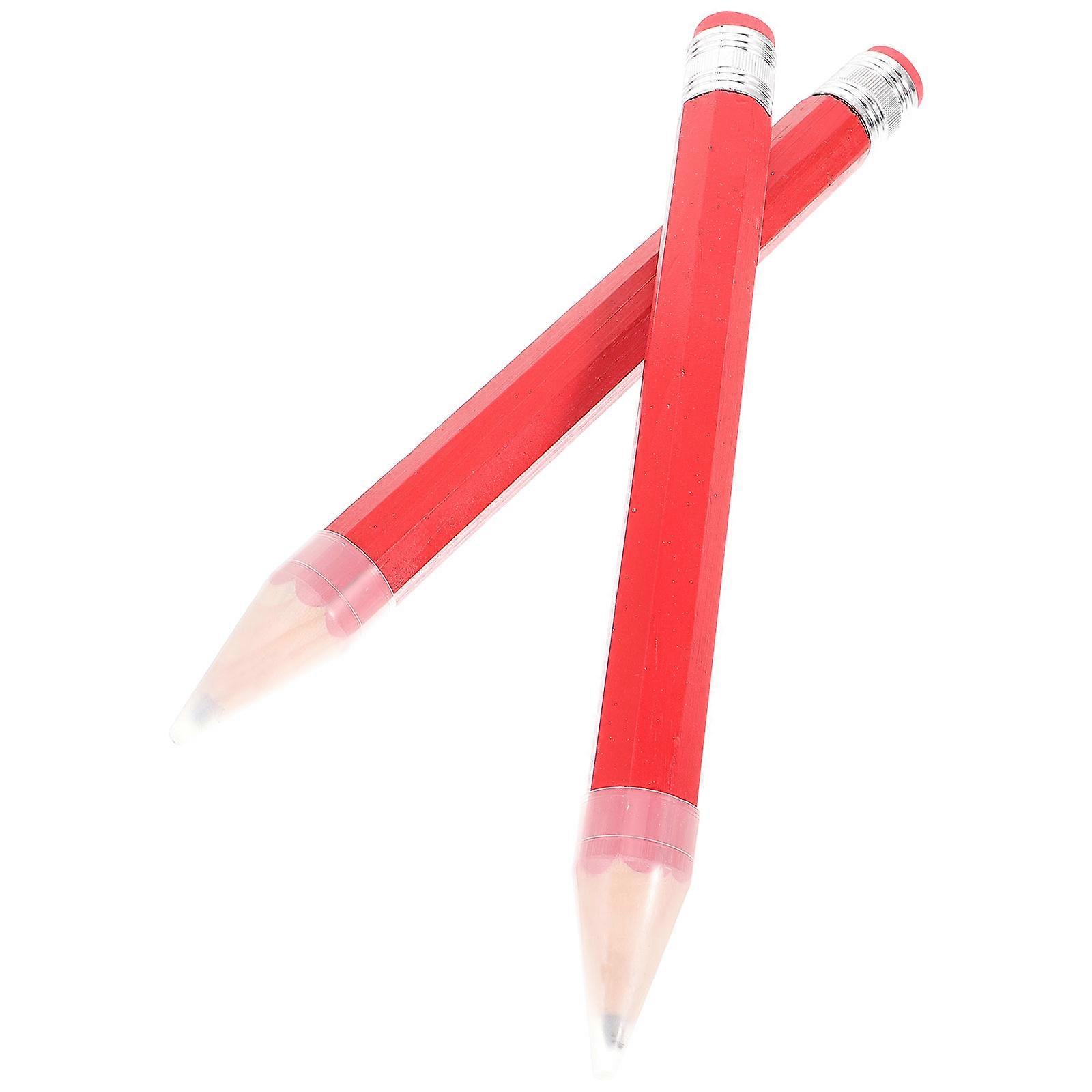 Big Pencil 35cm Size Red Color For Writing 2Pcs
