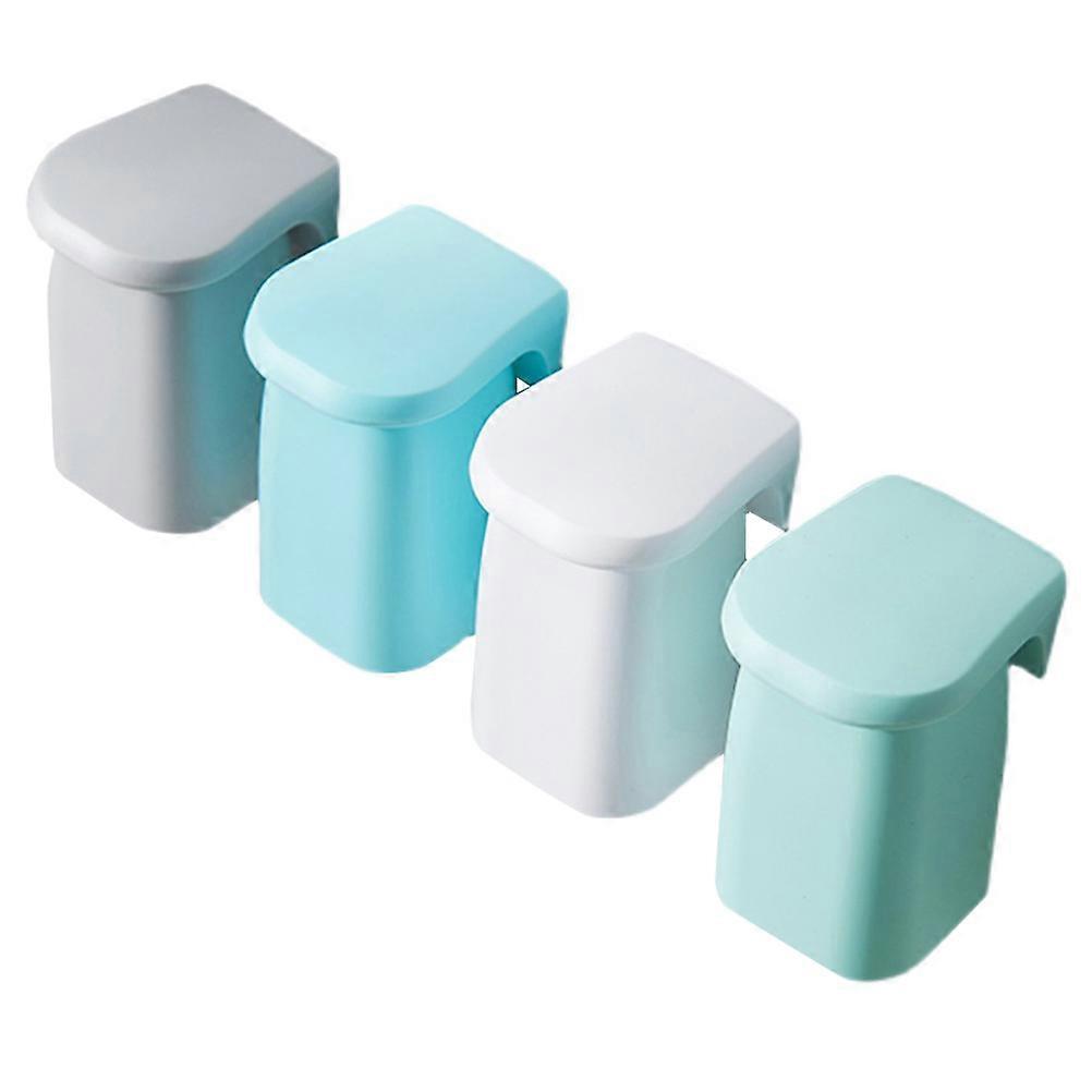 4 Pcs Bathroom Toothbrush Holder and Cups Set Wall Mounted for Household Use