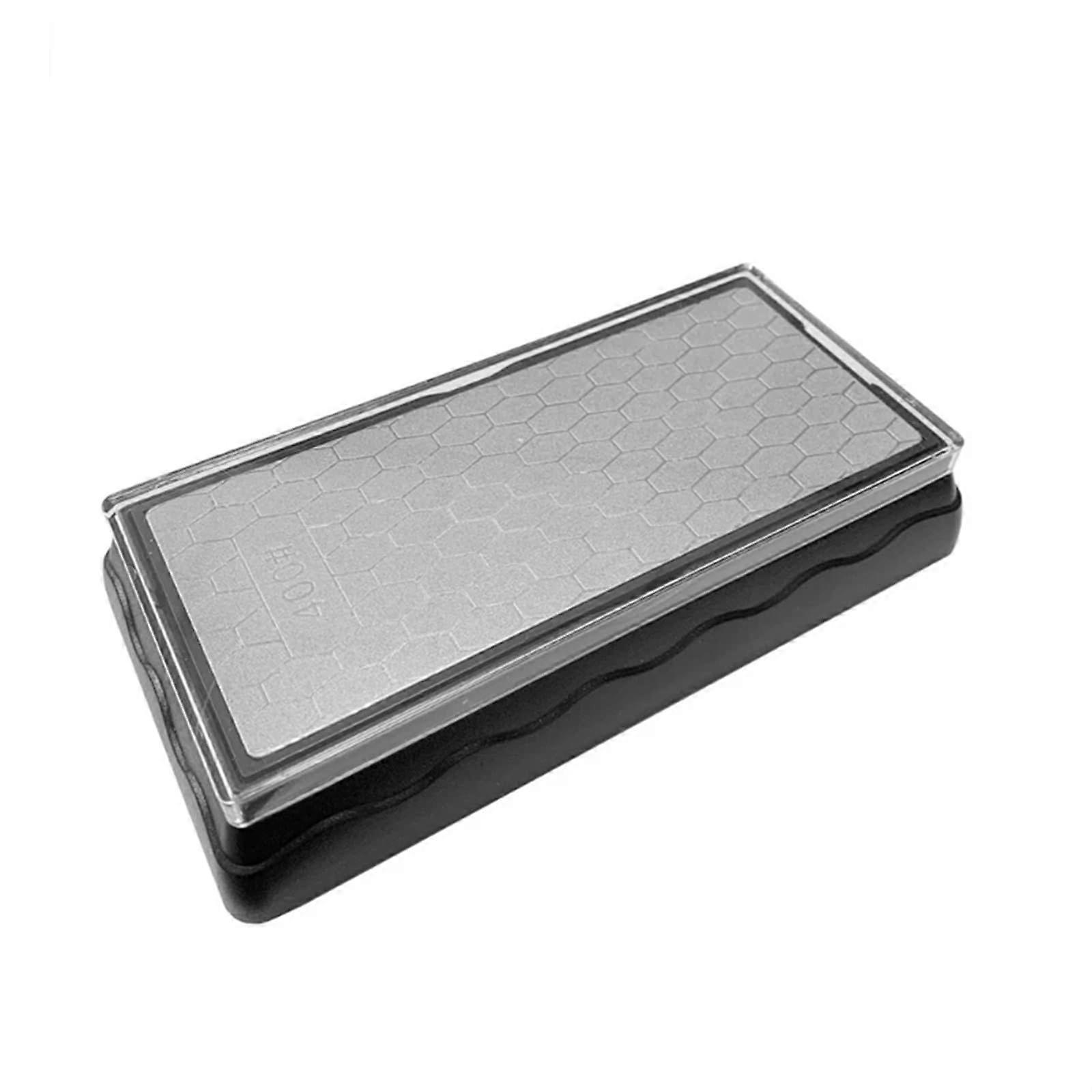 Doublesided rhinestone sharpening stone with 600/1200 grit and nonslip base