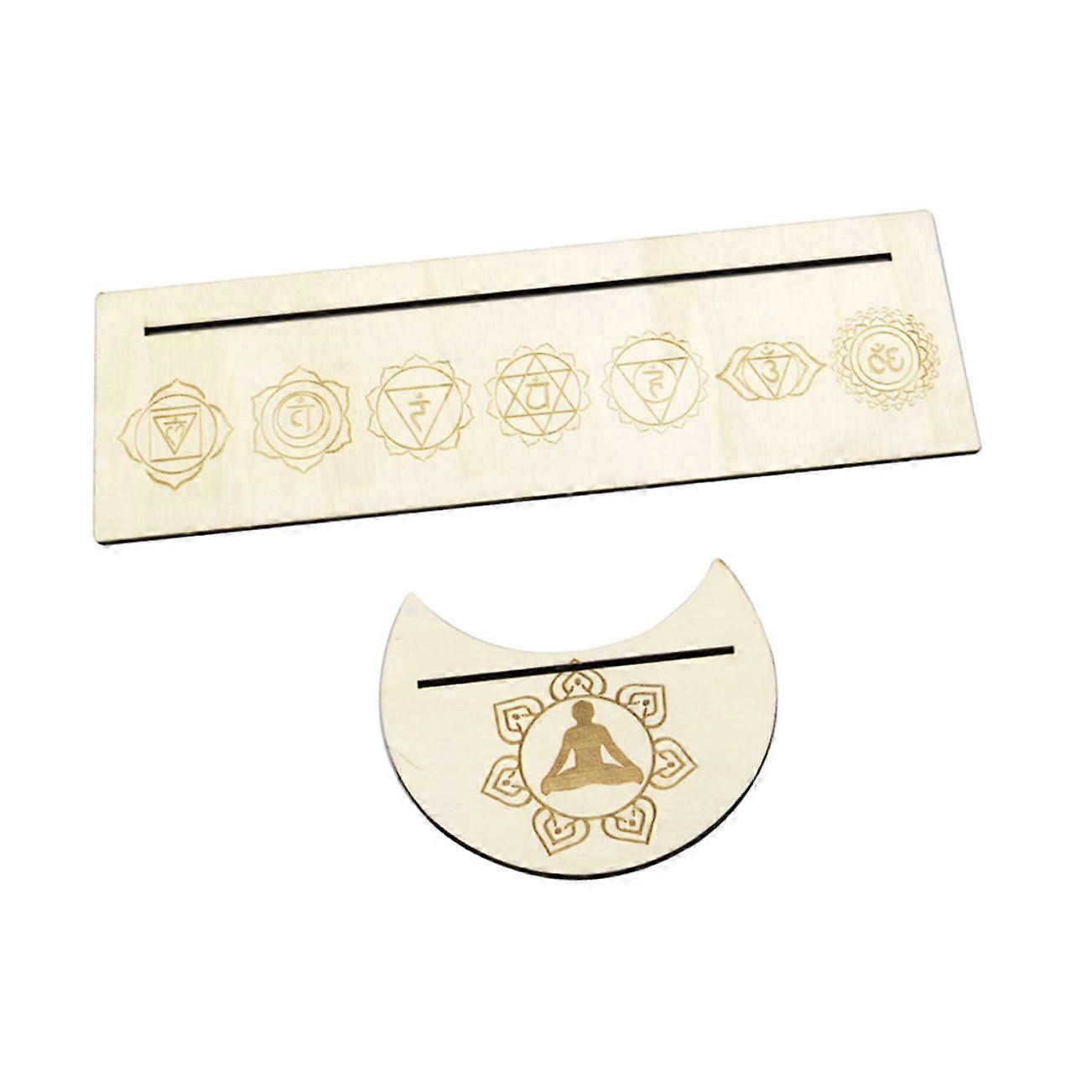 1 Set Handmade Wooden Tarot Card Holder Moon Shape and Rectangular Shape Elegant for Tarot Cards for Religious Ceremonies and Creative Home Decoration