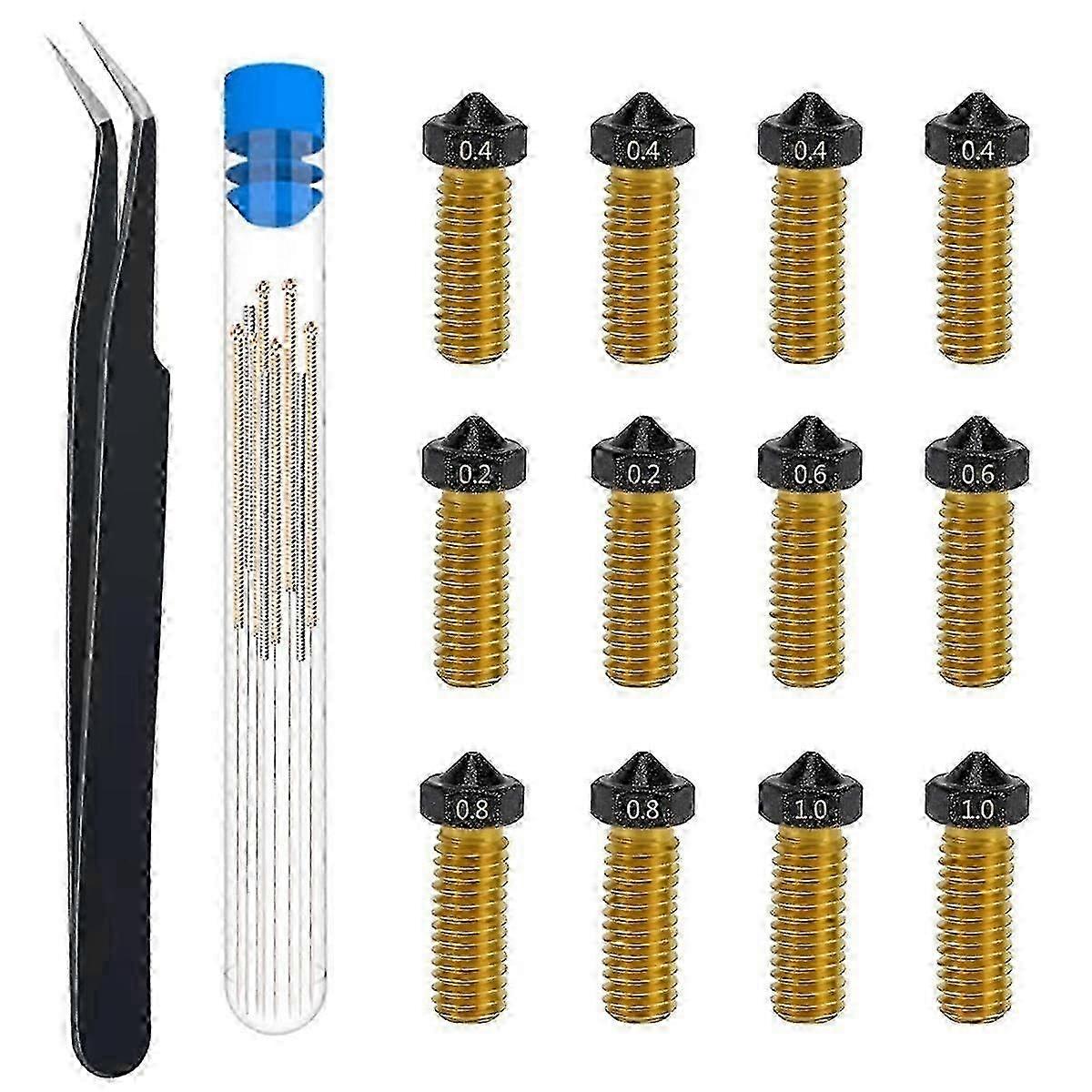 PTFE Hotends Brass Nozzles Kit -M6 Thread Nozzles Kit 3D Printer Parts for Vyper, Plus, Max jn