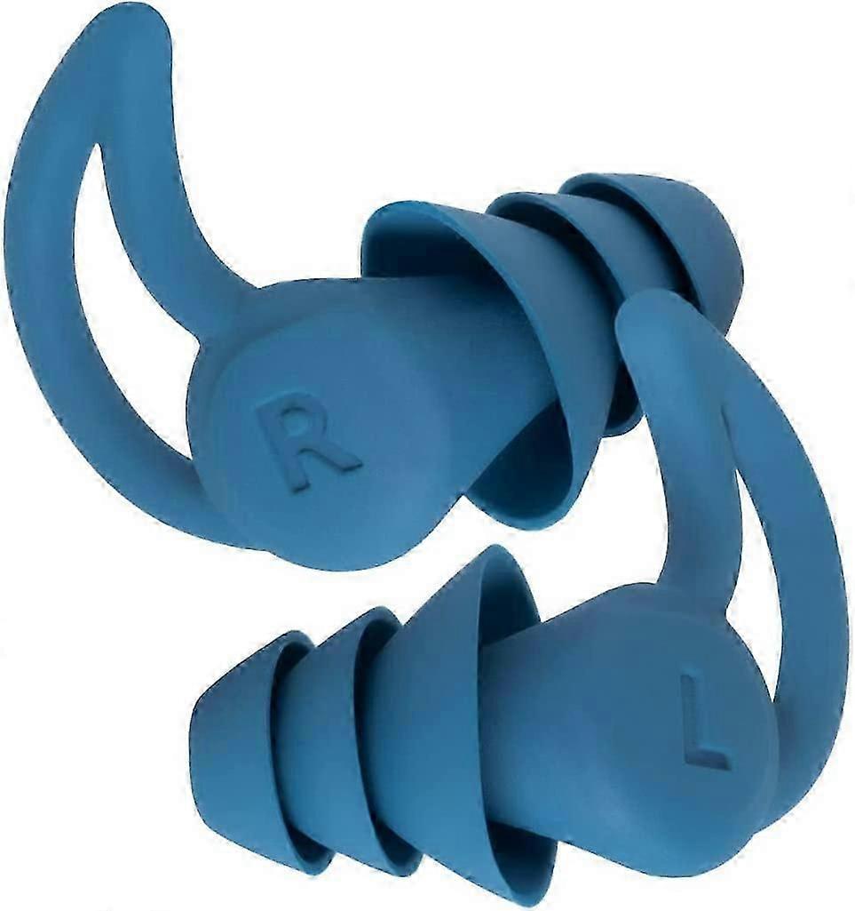 Soft Silicone Reusable Earplugs  Noise Cancelling for Sleep, Travel & Work (Blue)