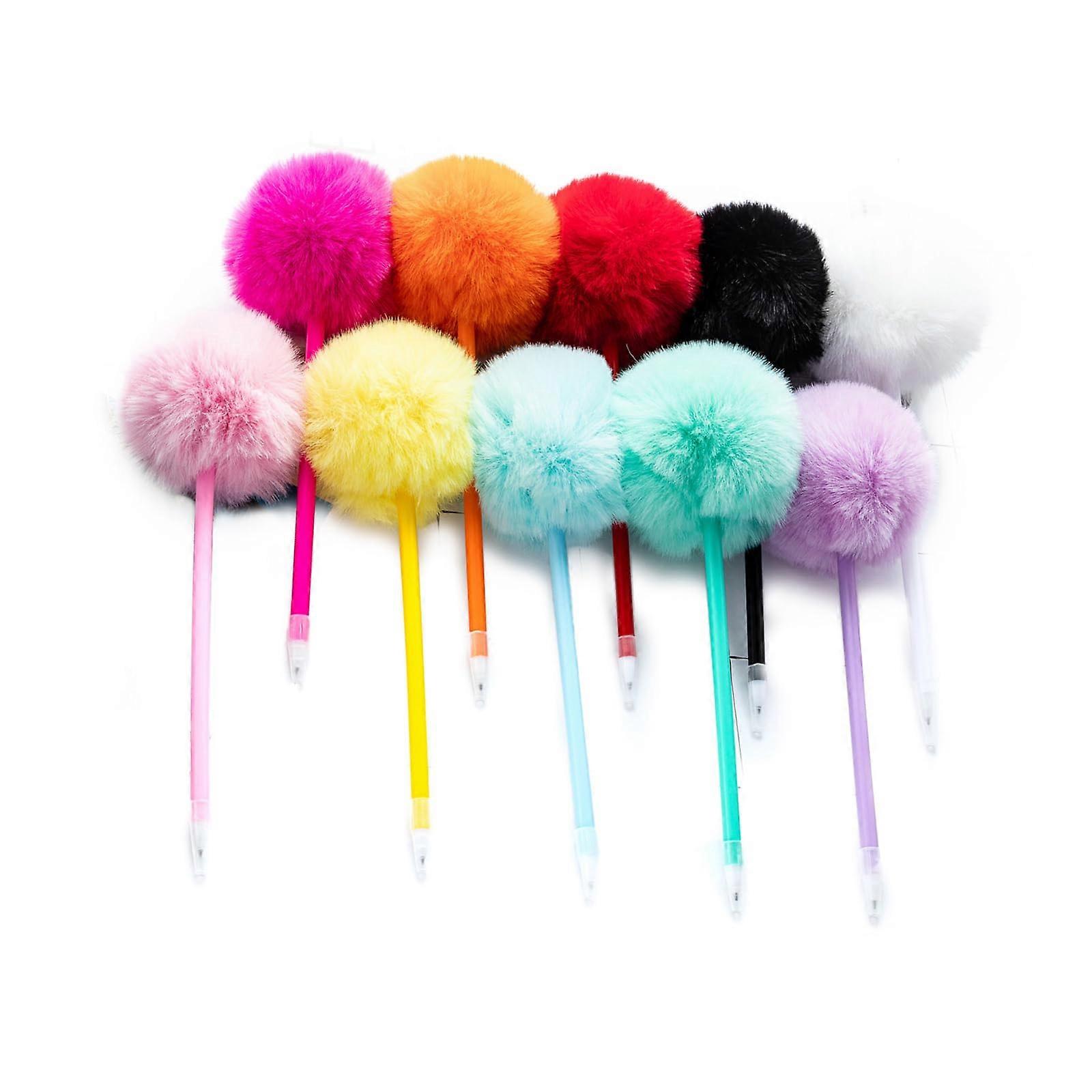 10 Pieces Plush Ballpoint Pens Set, Soft Touch Funny Writing Pens for Kids, Students, Christmas Stocking Stuffers