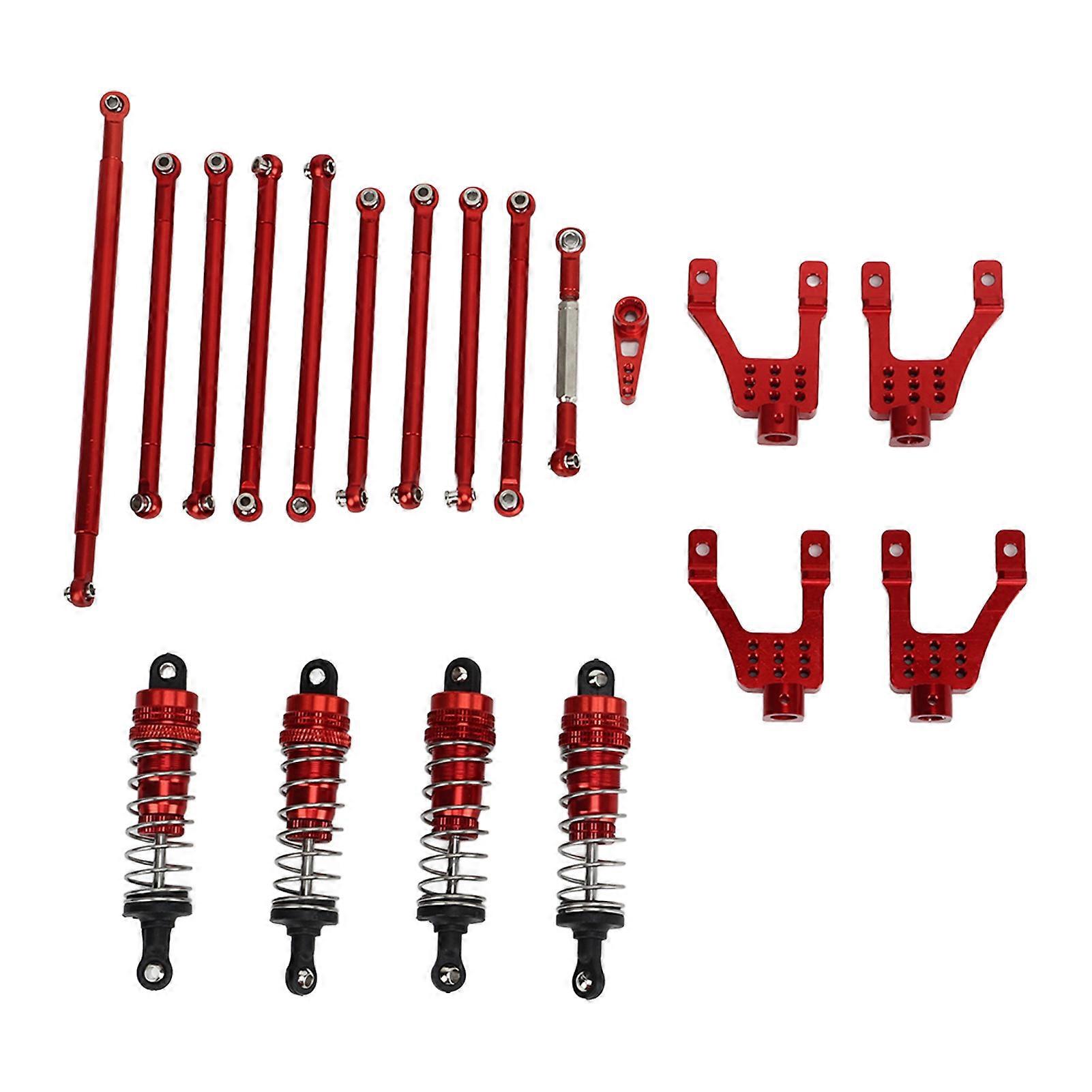 RC Car Modification Parts for MN86 1:12 Full Scale Model Crawler RC Pull Steering Rod Links with Shock Absorber Set