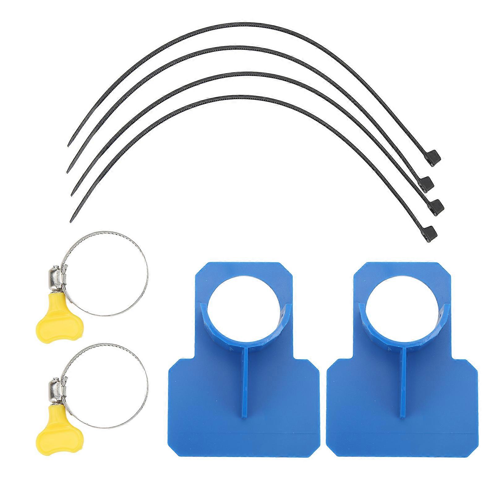 2 PCS Swimming Pool Pipe Fixing Holder Hose Support Mount Bracket with 2 Hose Clamps