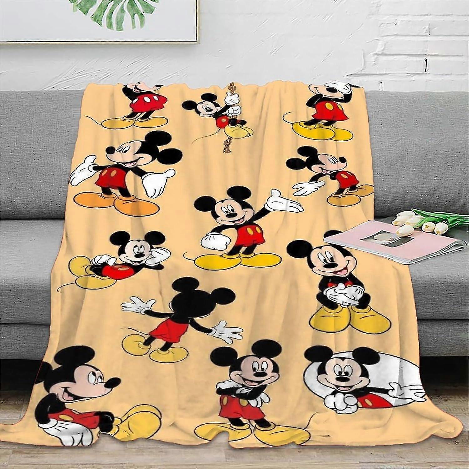 3D Cartoon Mouse Flannel Throw Blanket for Winter, Soft Plush Picnic and Sofa Bed Blanket