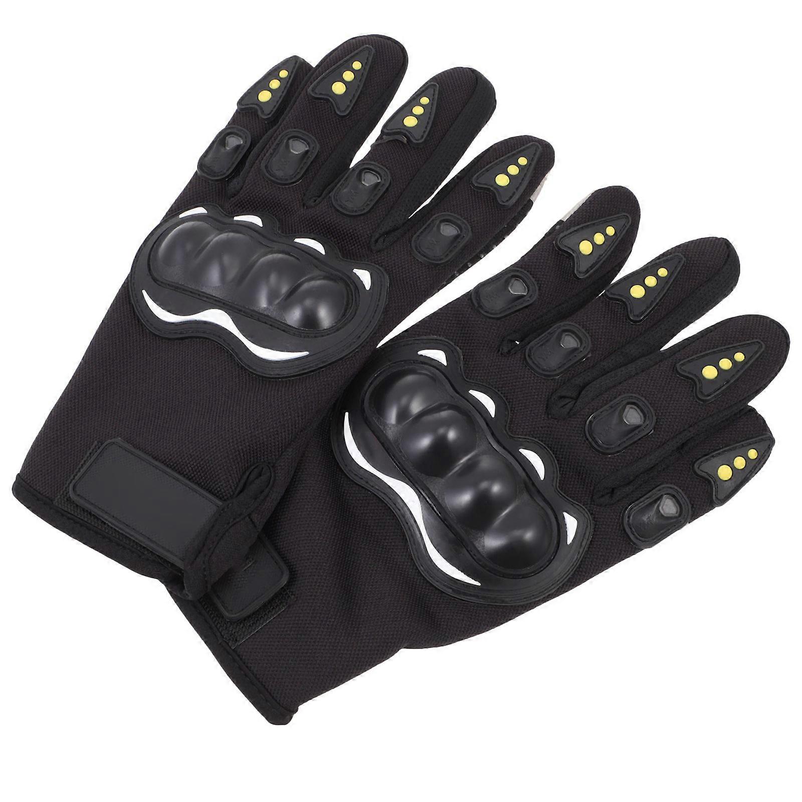 Padded Cycling Gloves Warm Black Full-Finger Design Touch Screen Compatible Winter Use 1Pair