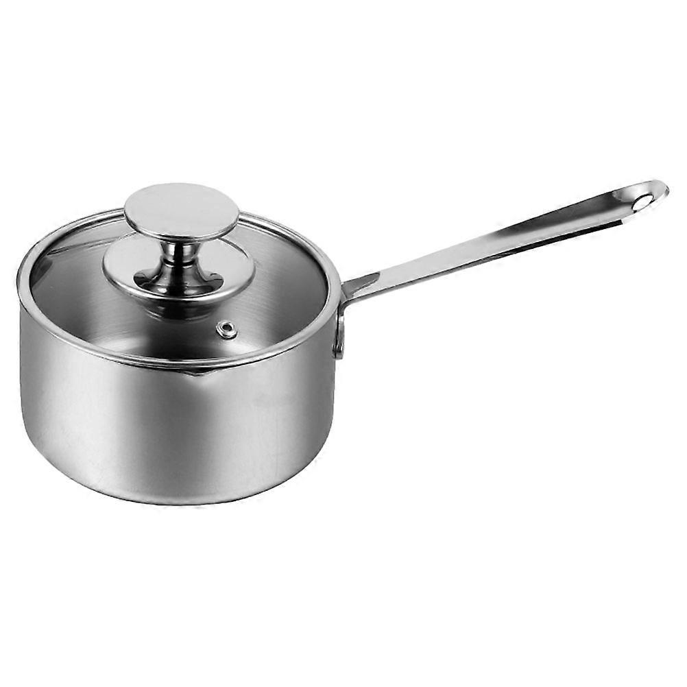 Stainless Steel Milk Pot with Lid, Multi Function Saucepan for Quick Heating, Boiling Milk, Soups and Oatmeal, Sturdy and Easy to Clean