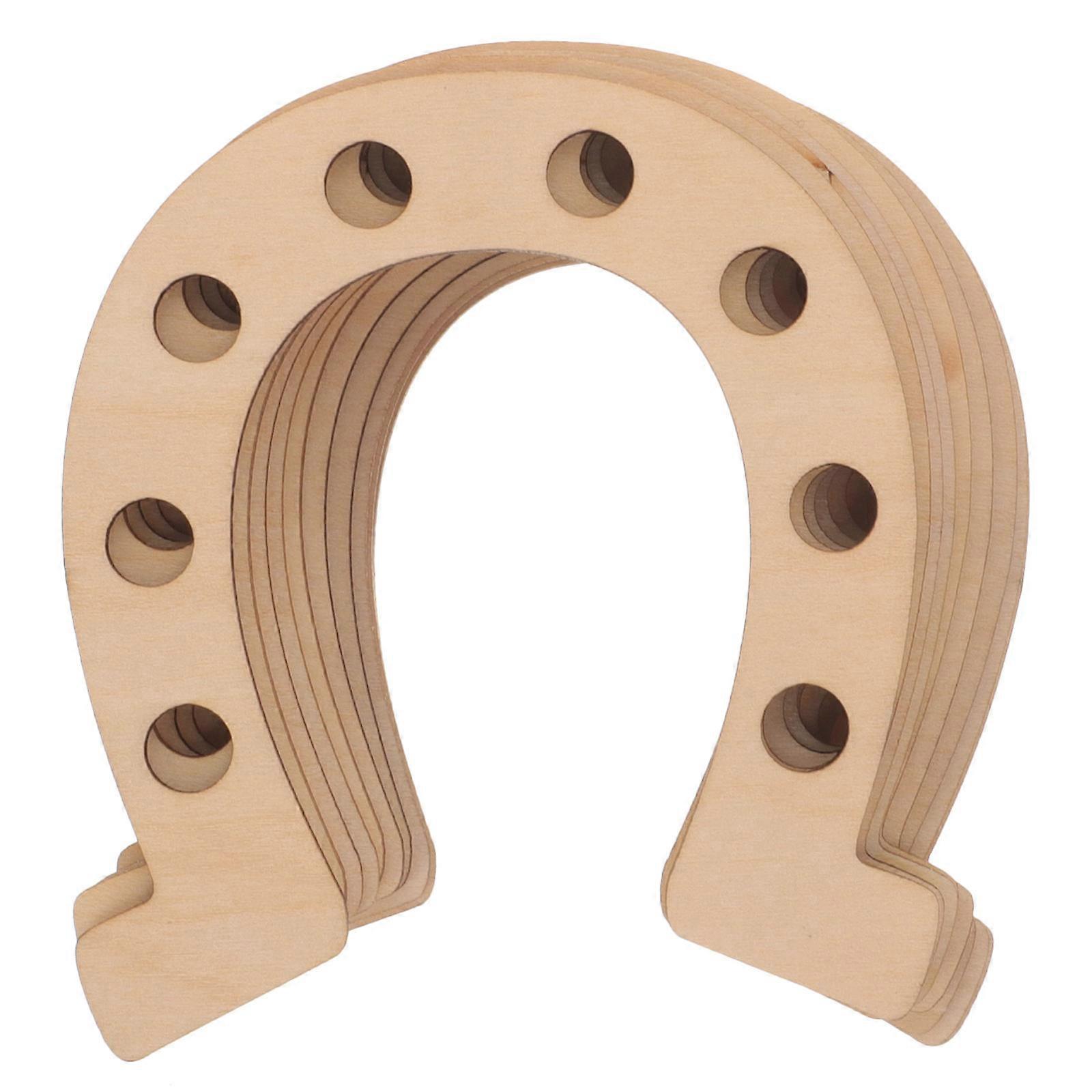 10pcs Unfinished Wooden Horseshoe Cutouts for DIY Crafts – Lightweight, Smooth Surface Wood Slices for Painting, Graffiti & Home Decoration