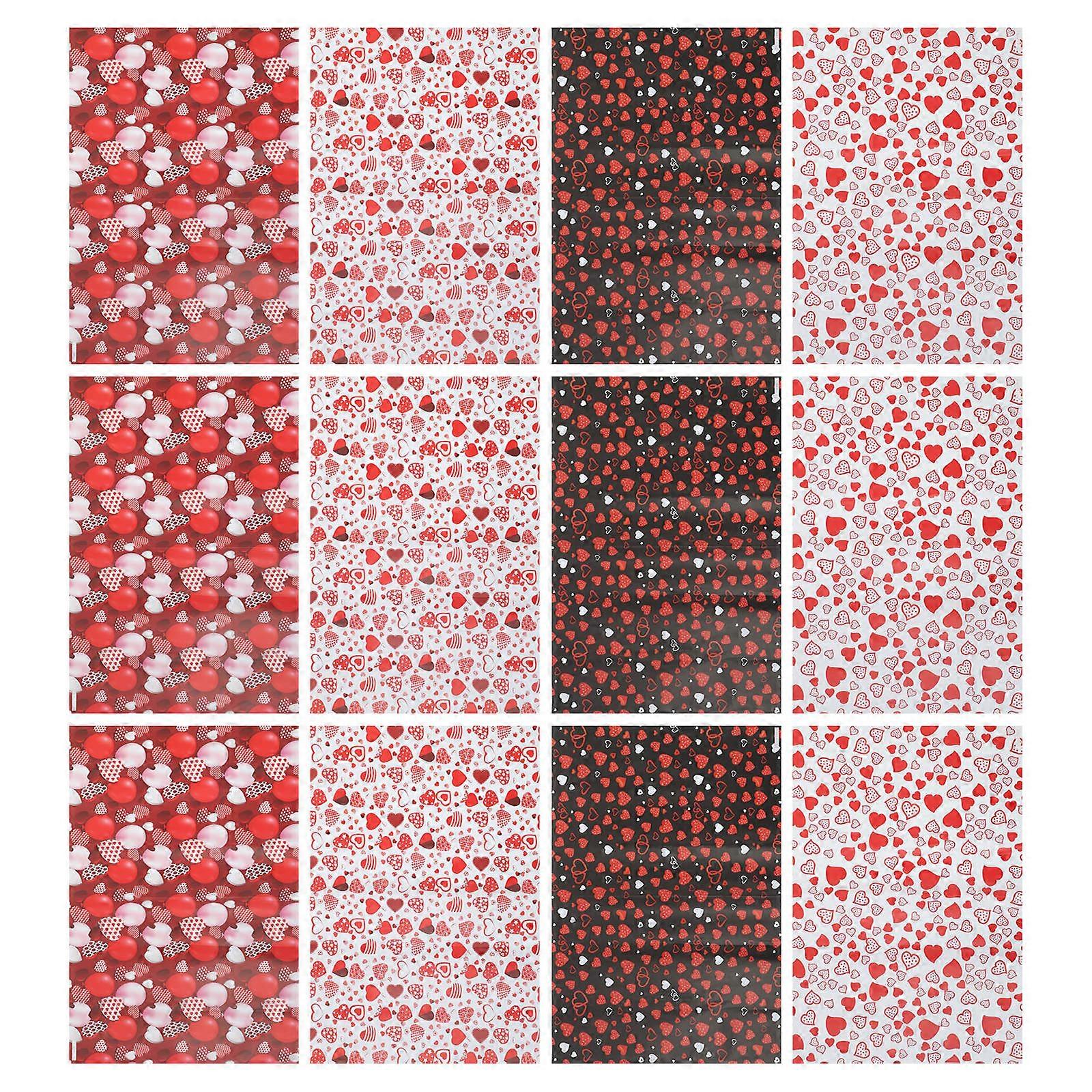 Red Heart Print Wrapping Paper Sturdy Quality Paper For Valentine's Day Mother's Day Anniversaries 20Pcs