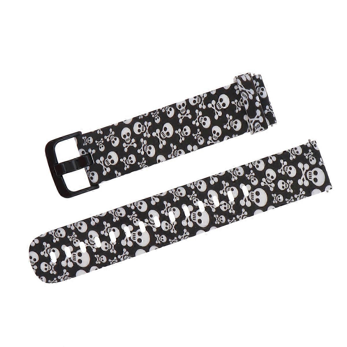 Adjustable Size Watchband Silicone Skull Style 21x2 Cm 1Pcs