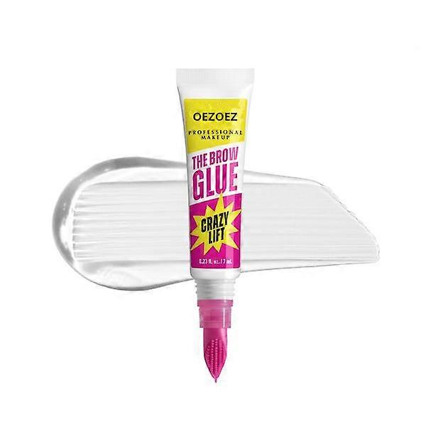 The Brow Glue Crazy Lift ، جل الحواجب الشفاف ، جل تصفيح الحواجب مع مشط تصفيف قوي لمدة 16 ساعة ومشط تصفيف مدمج - Waterproog & Sweatproof 7ml