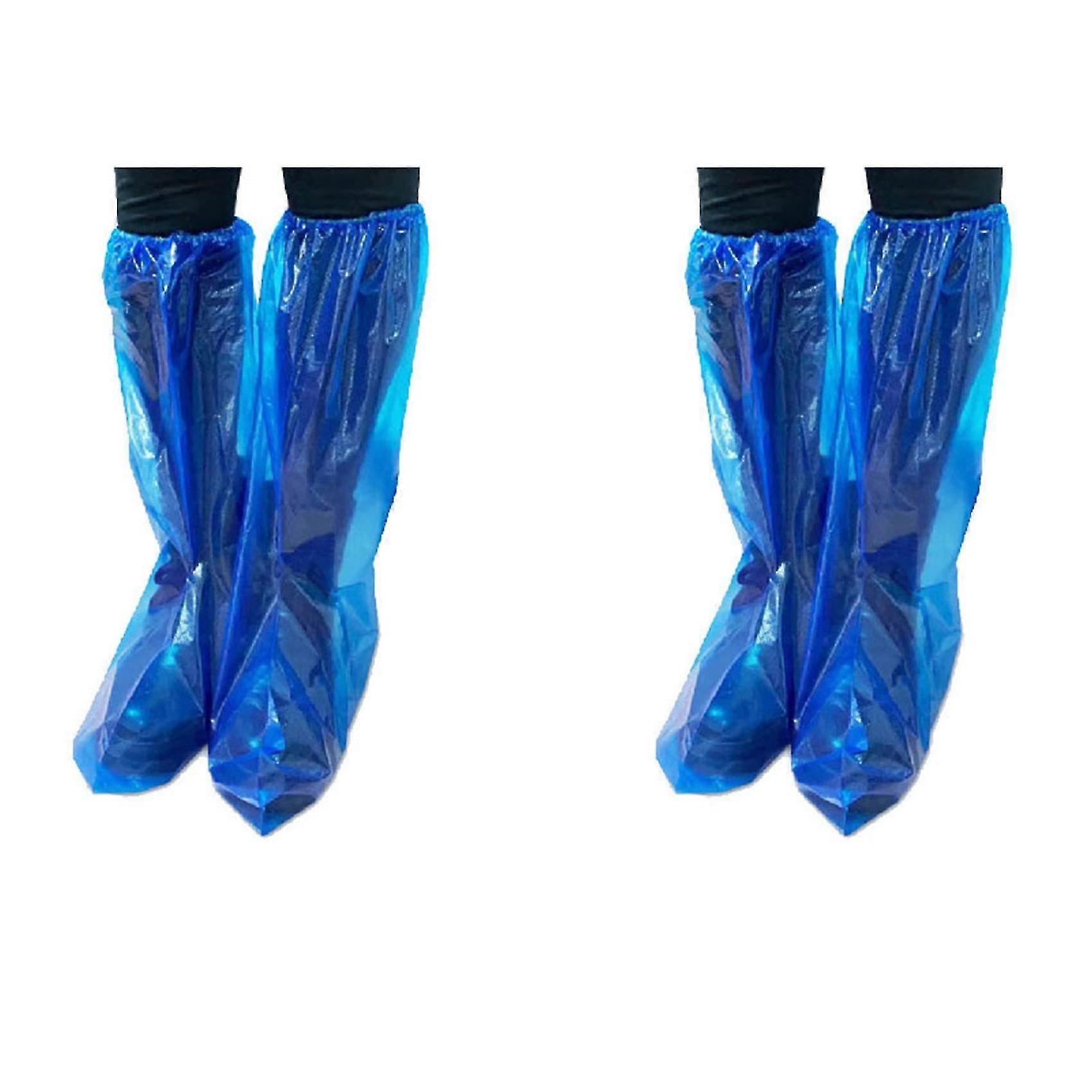 100pcs vandtæt engangs lange skoovertræk tæpperensning oversko beskyttende