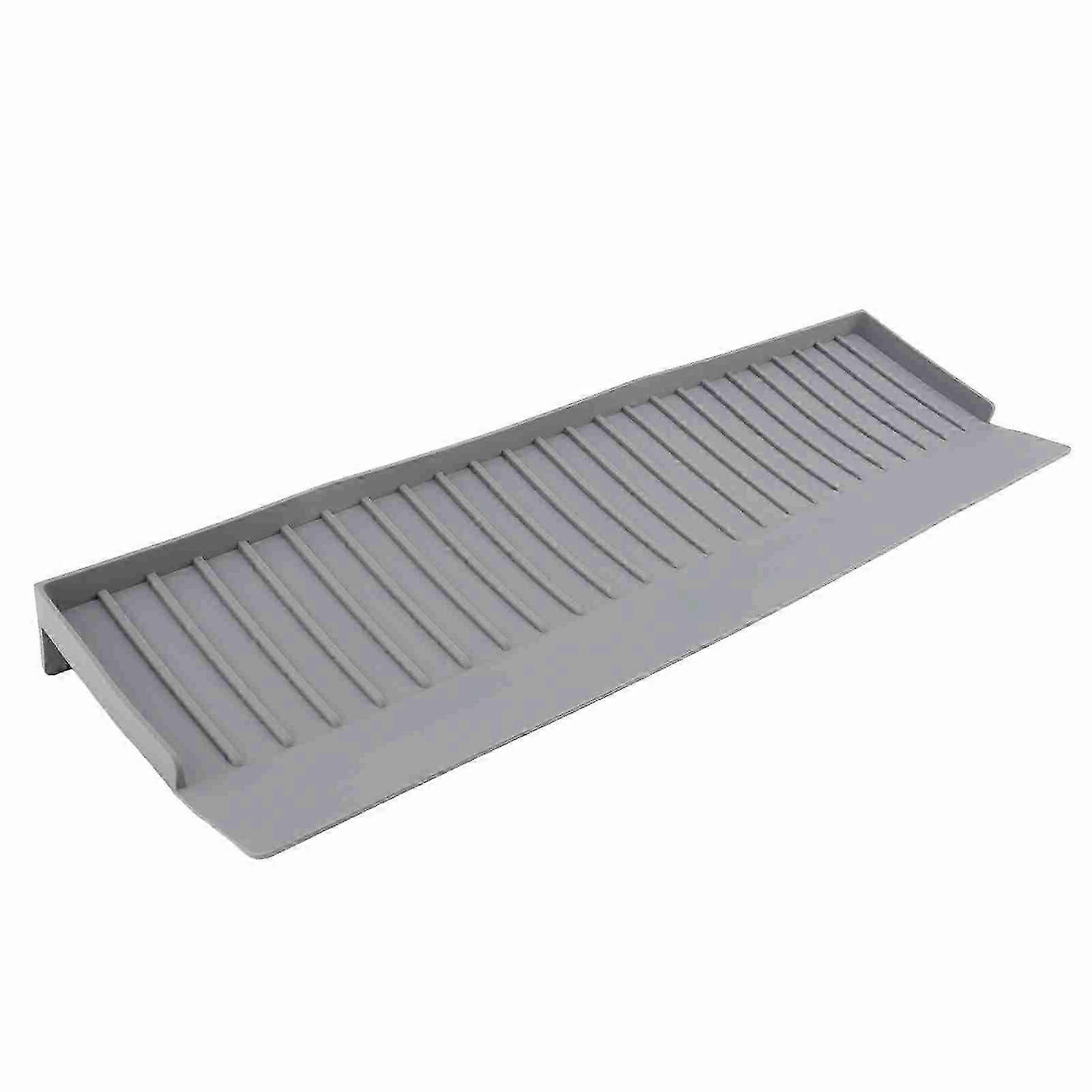 Expandable Silicone Sink Edges Protector Mat - Splashproof Countertop Guard for Kitchen & Bathtub Sinks in Gray - Multipurpose Use