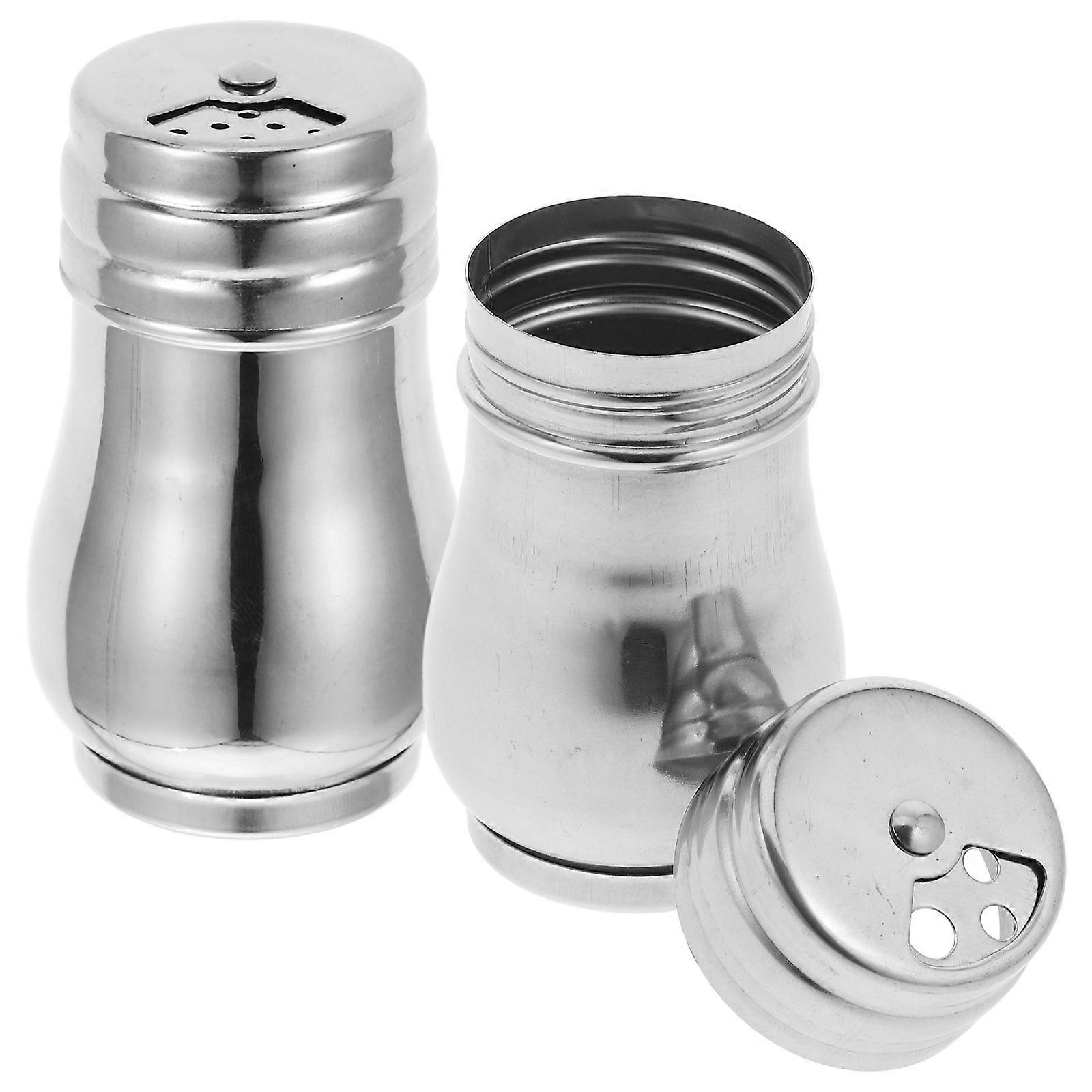 2pcs Mini Stainless Steel Spice Dispensers Portable for Kitchen Travel Elegant Design Home Restaurant Use Seasoning Storage Easy