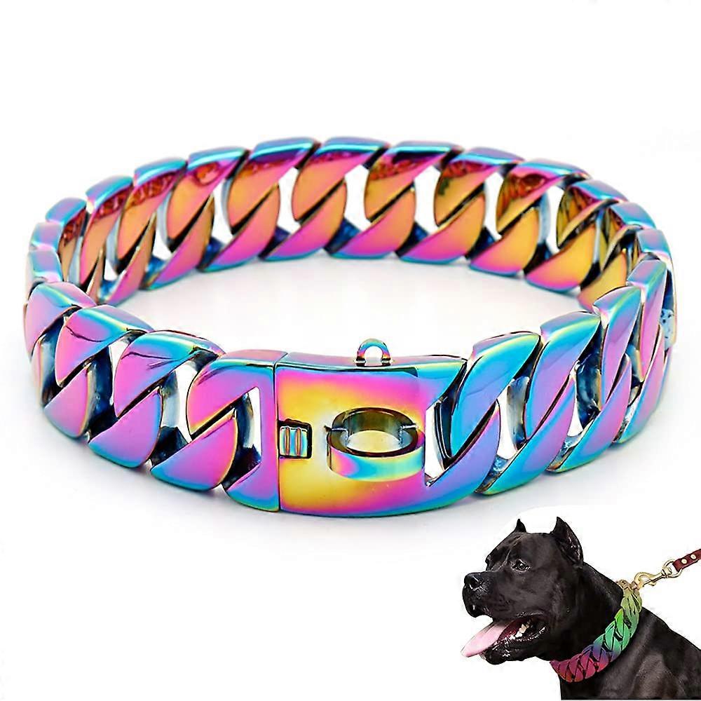 Gold Dog Chain Collar Performance Choke Cuban Link Chain for Large Dogs