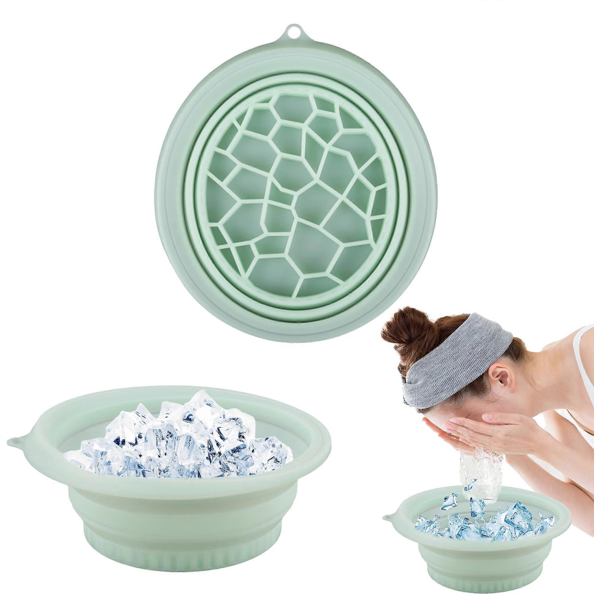 Portable Washing Basin, BuiltIn Ice Tray, for Swelling Relief (Cyan)
