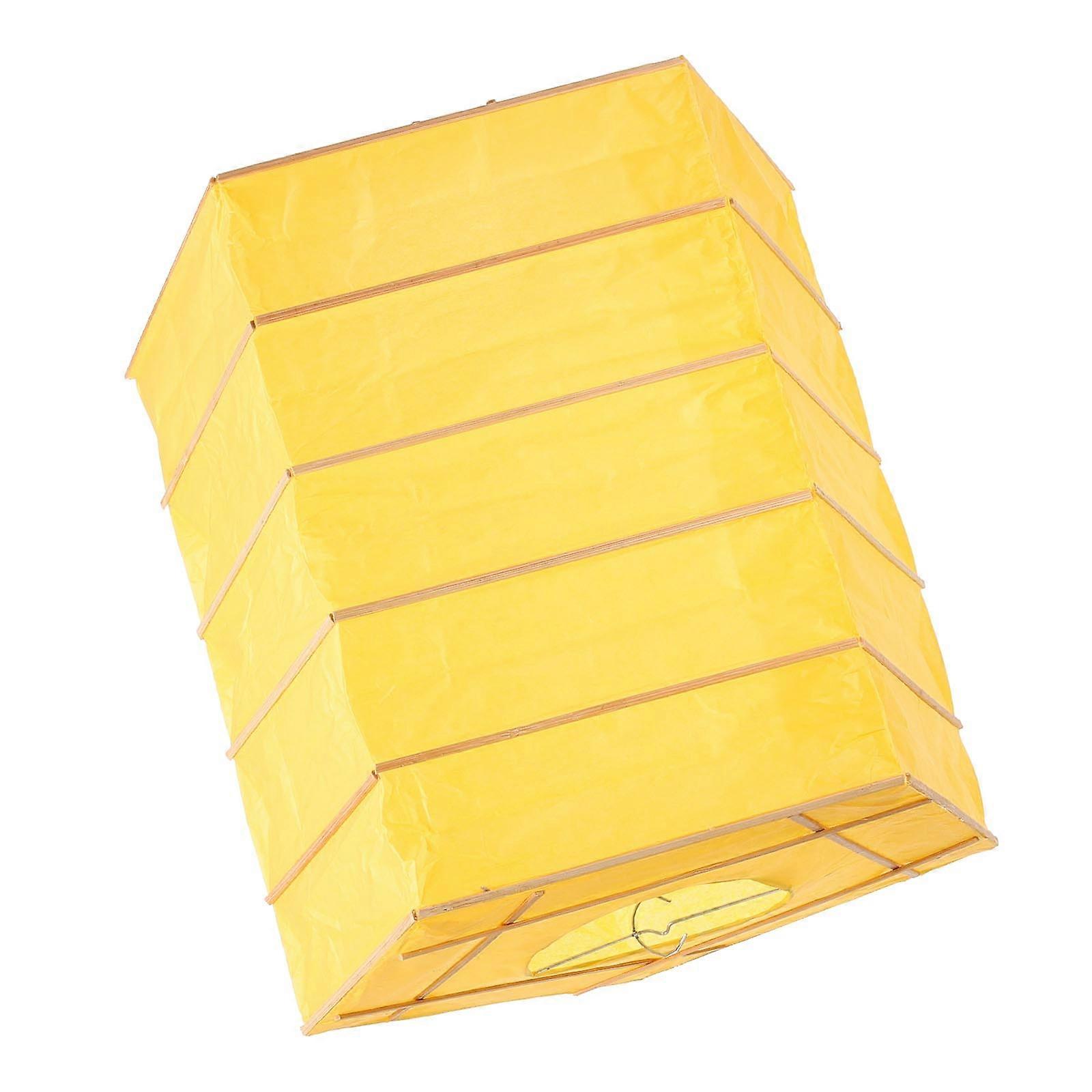 Durable Yellow Paper and Wood Lampshade Cover for Home Use with Foldable Design 12.5x8.5 Inches