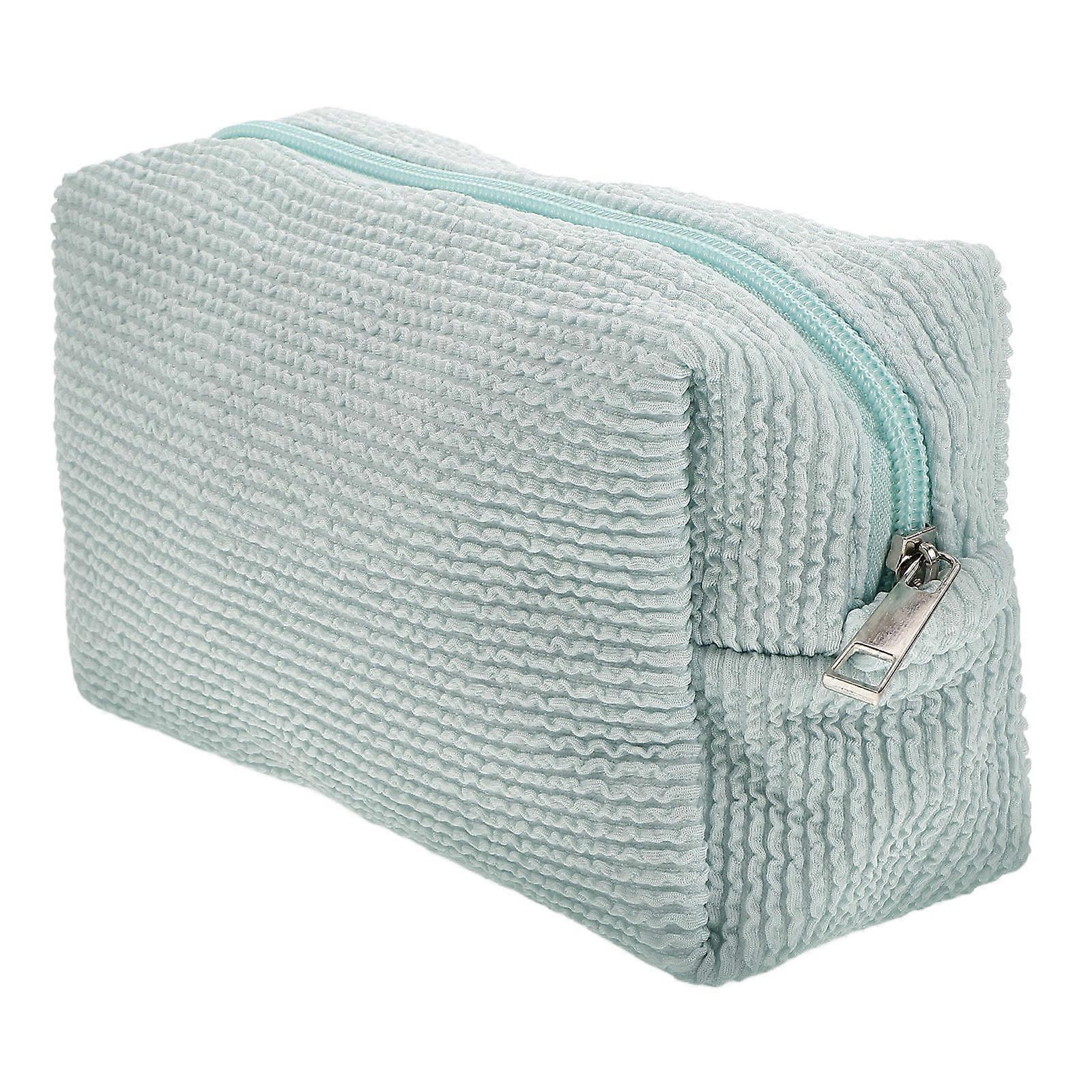 Cute Light Green Makeup Bag for Home Small Size Polyester Travel Toiletry Bag 6.3 x 3.5 x 7.9 inches