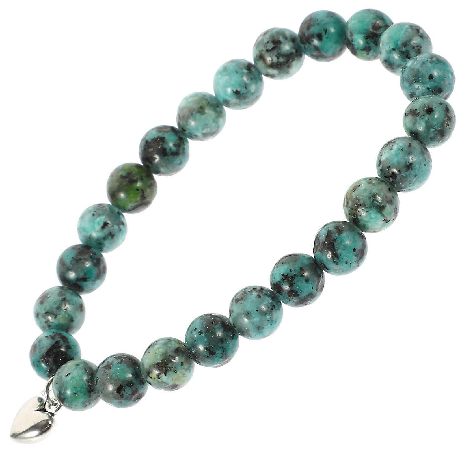 Handmade Natural Stone Beaded Bracelet with Heart Pendant – Stylish Gemstone Wrist Accessory for Women, Perfect for Daily Wear, Parties, and Special