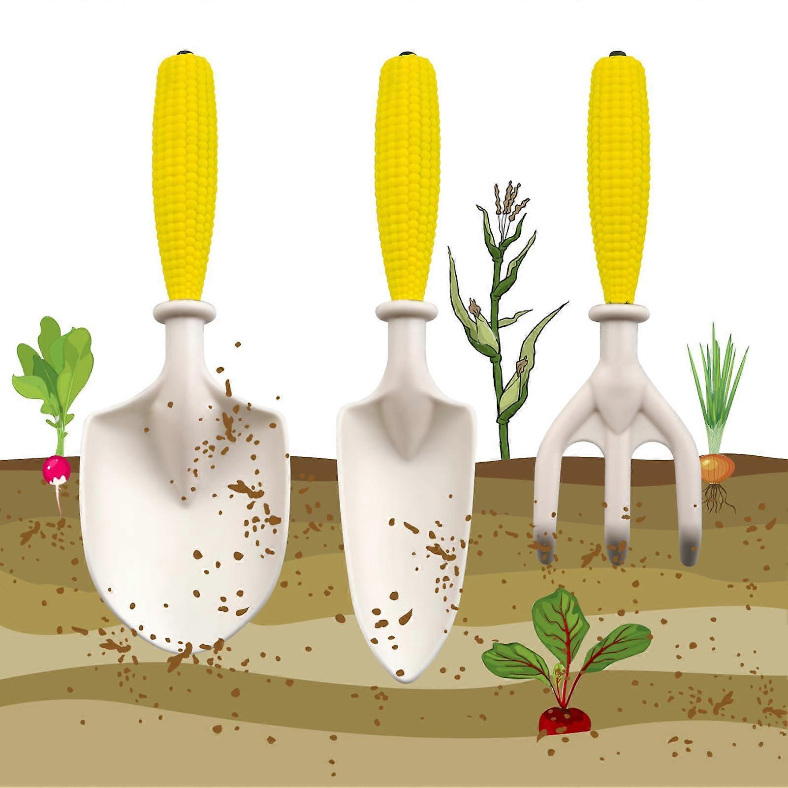 Kids Garden Tools Set Garden Rake Shovel Tool Set  3 Piece Garden Lawn Tool Set for Transplanting and Digging Soil