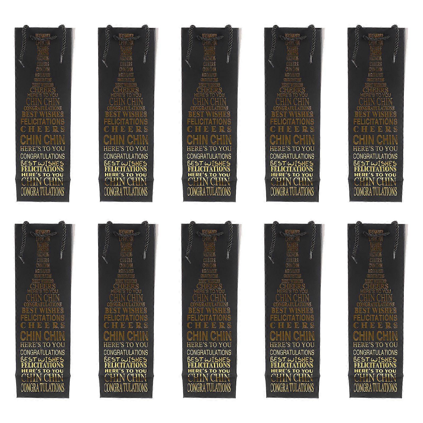 10 pcs sacs cadeaux de vin en papier multicolore pour une utilisation de fête robuste et fiable avec un grand espace interne