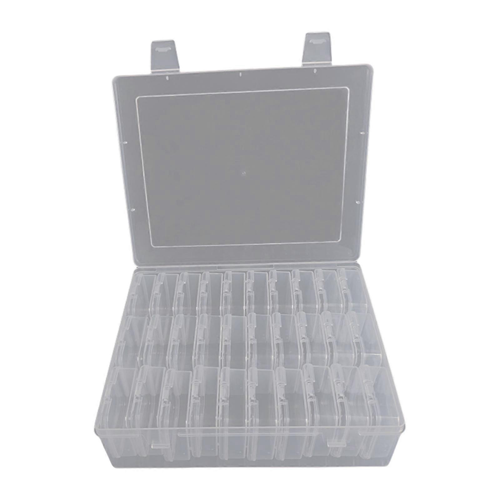 Plastic Bead Storage Containers with Hinged Lid Transparent Clear Boxes for