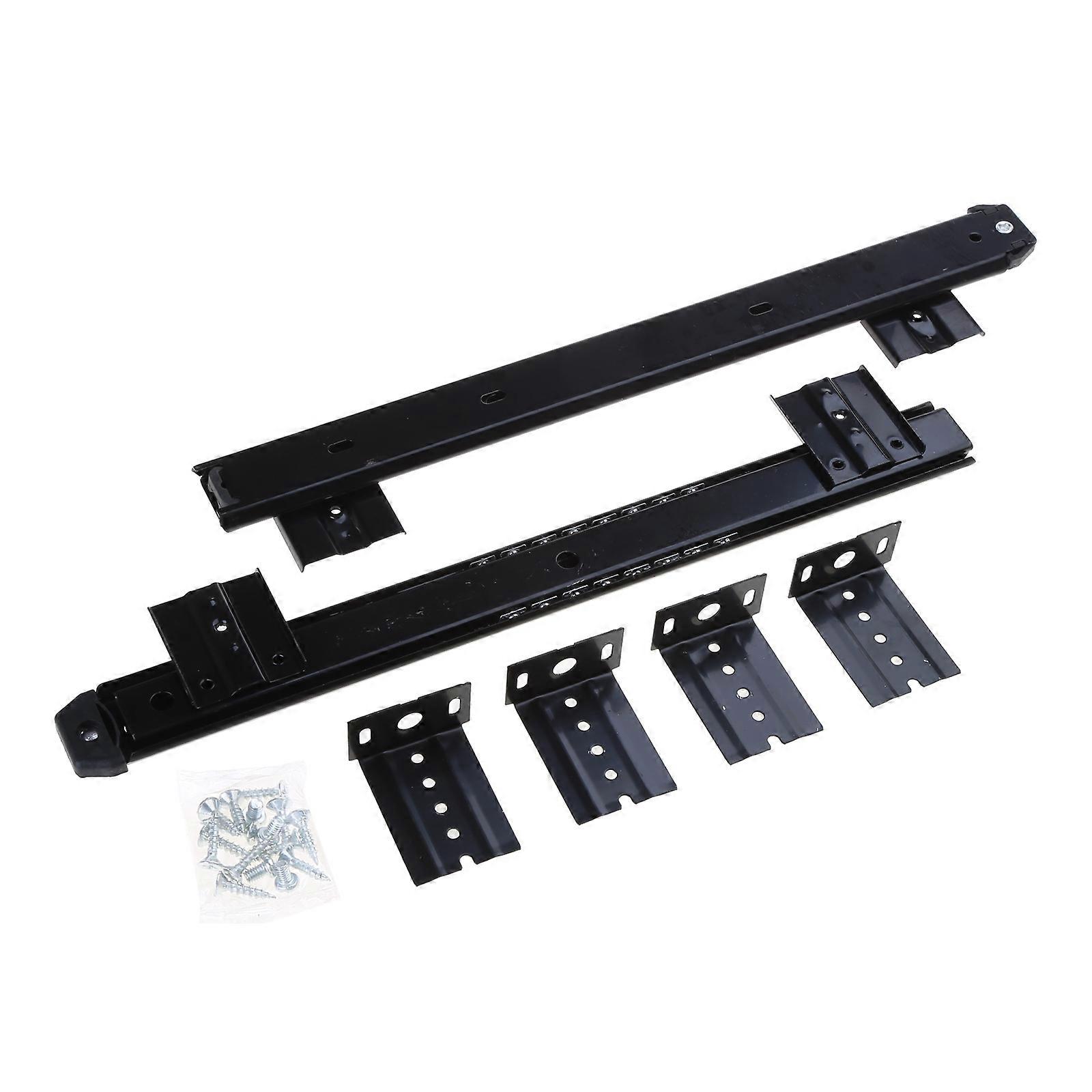 2pcs/set Three-Section Low-Noise Cabinet Slides Computer Keyboard Drawer Track Adjustable Height Bracket Rail Sliding Multicolor
