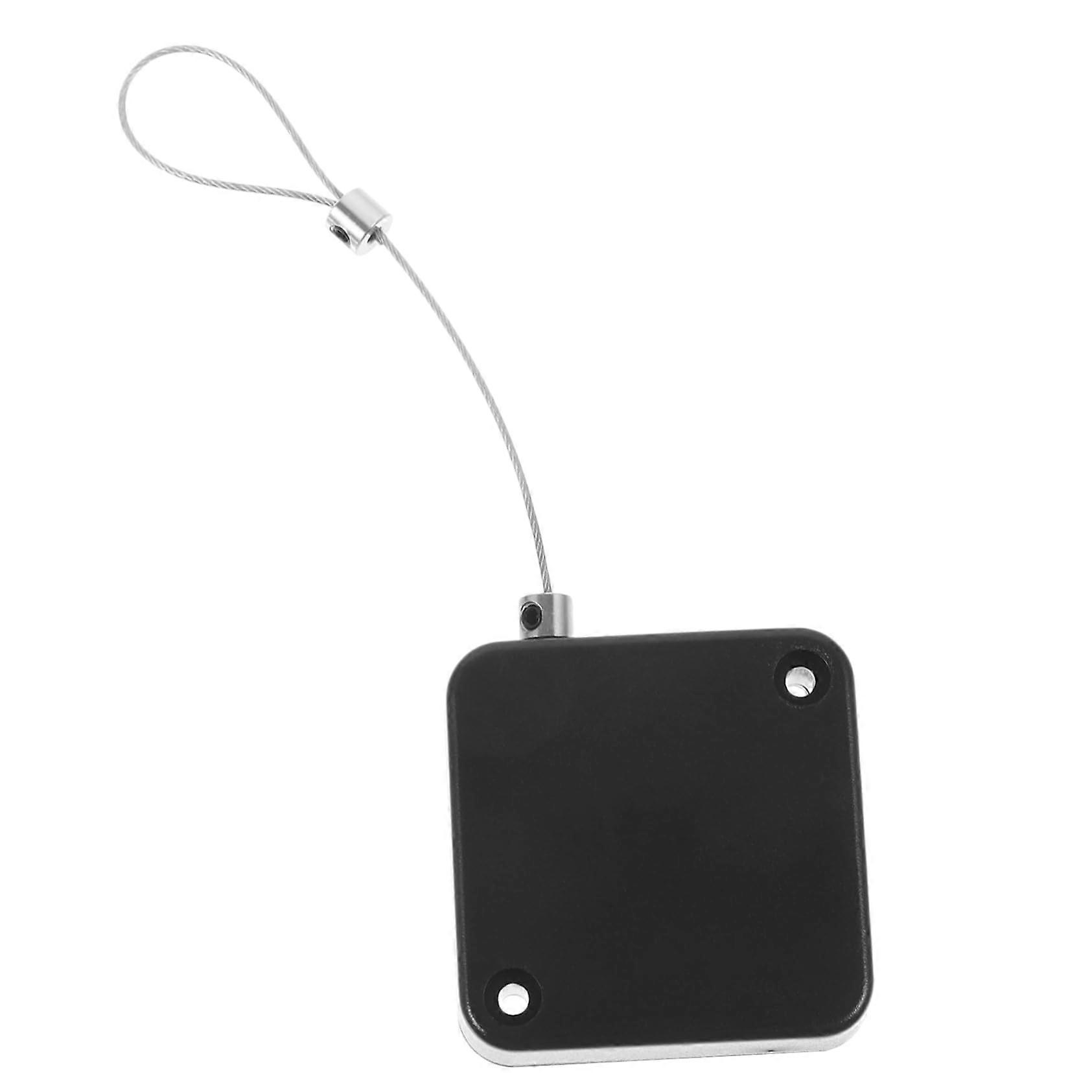 Anti-Theft Pull Box Padlock with Quick Release Steel Cable, 10ft Telescopic Wire Rope, Remote Control, Black Plastic