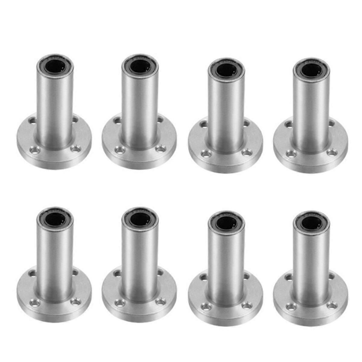 8PCS 8mm LMF8LUU Long Type Round Flange Coupling Linear Motion Bearing, Slide