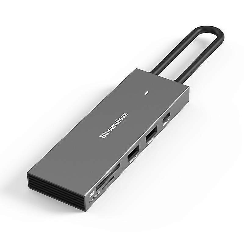 Blueendless Docking Station 7-in-1 Card Reading Gray
