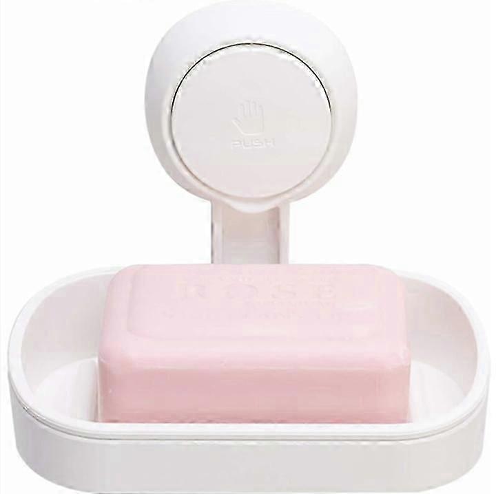 حامل صابون الكوب الشفط ، كوب الشفط ، صحن الصابون - أبيض ، بدون مثقاب وقابل لإعادة الاستخدام ، 1 ثانية تركيب حامل صابون الاستحمام تحميل 5 كجم دعم منيع ل