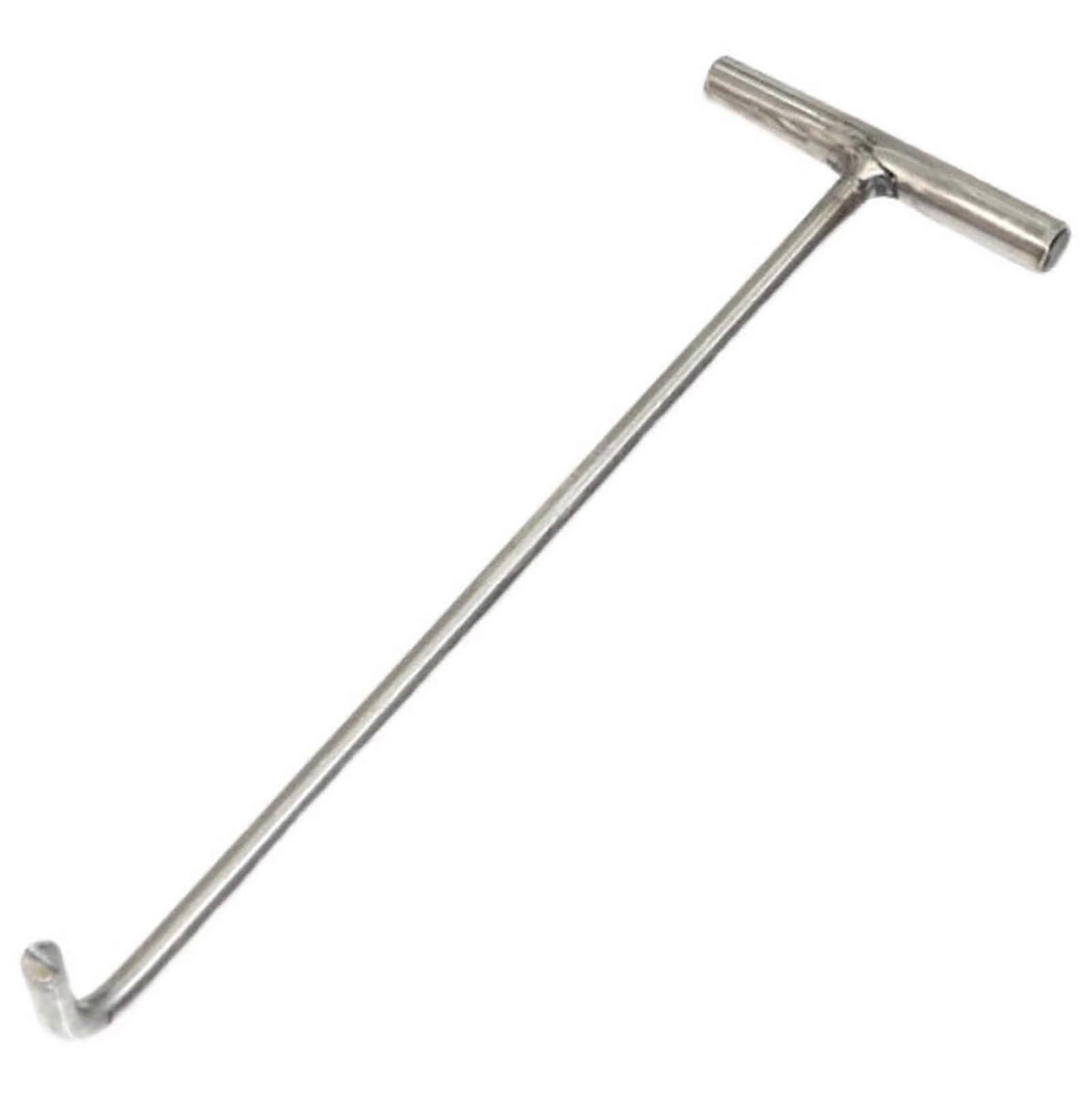 Sewer Hook Stainless Steel Septic Lid Opener with T-Handle 68cm/26.8in, Versatile Manhole Cover Lifting Tool