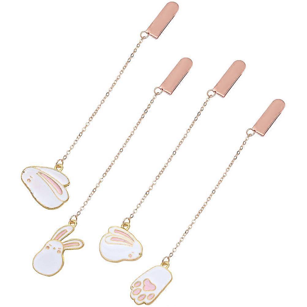 a refined and engaging product description for your **4pcs Delicate Bunny Bookmarks with Tassel Page Marker**:
**4pcs Delicate Bunny Bookmarks