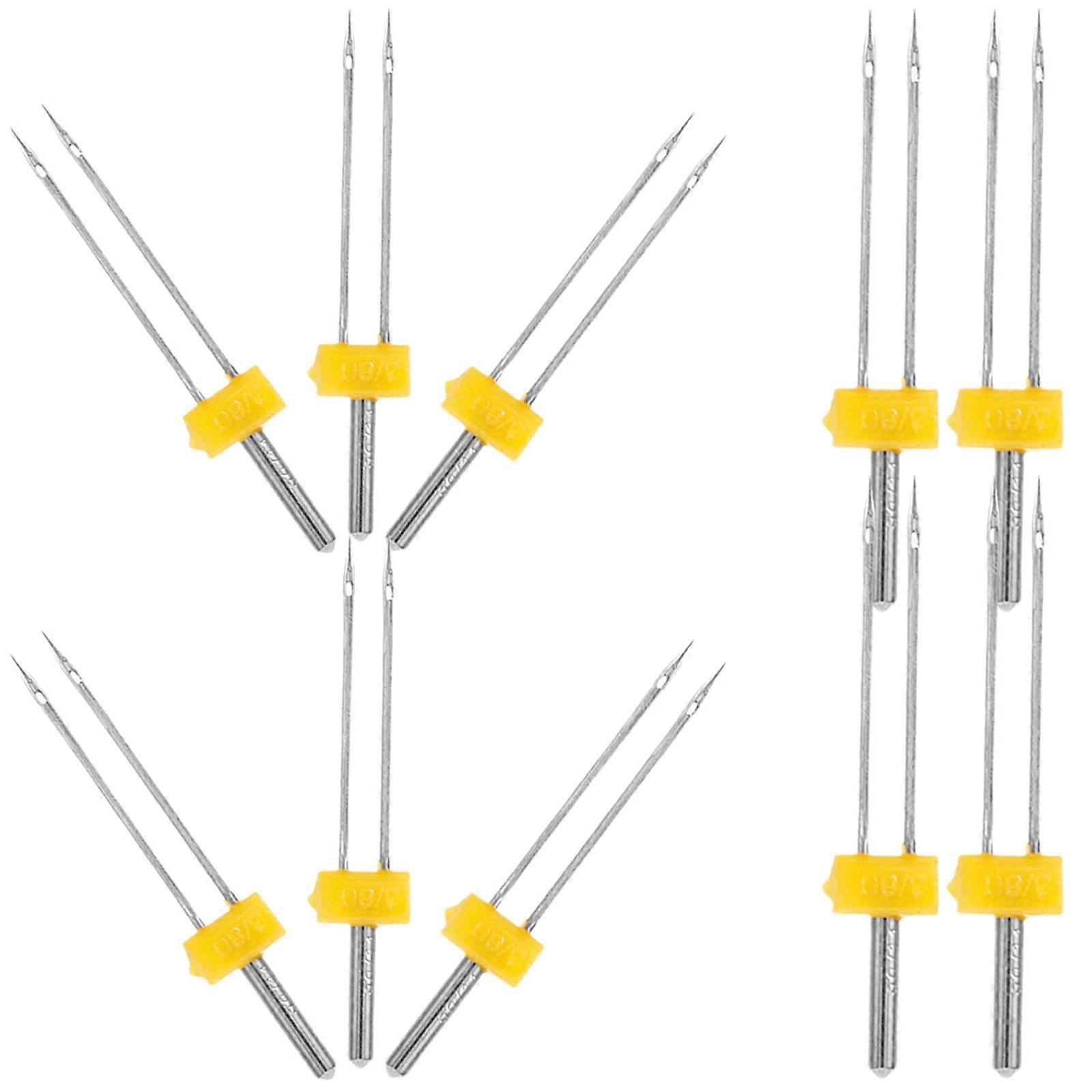 Silver Sewing Needles Set 10pcs Sturdy Iron and Plastic Ideal for Home Use Various Fabrics 0.5mm