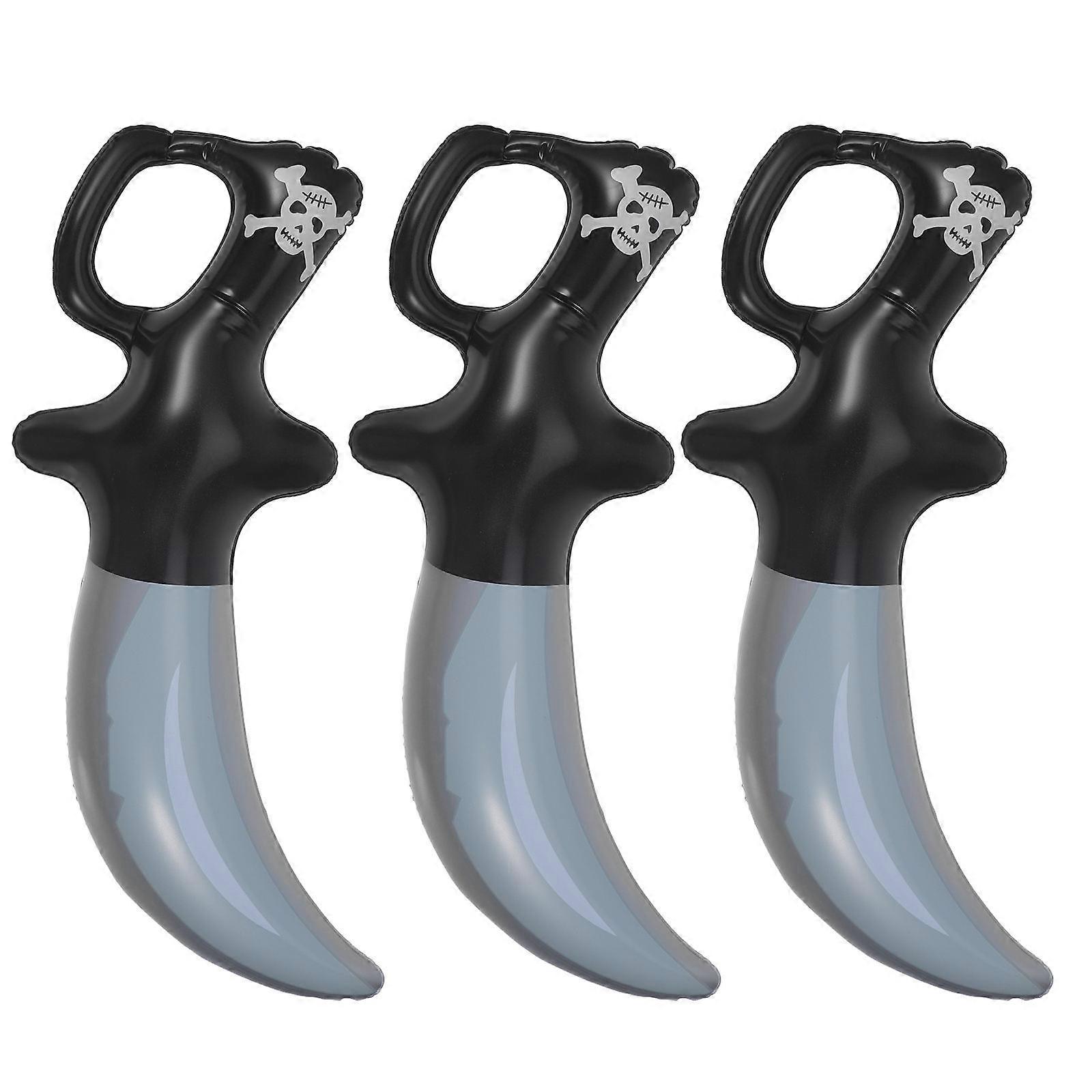 3pcs Inflatable Pirate Swords for Party Balloons – Costume Accessories for Themed Birthdays and Stage Performances