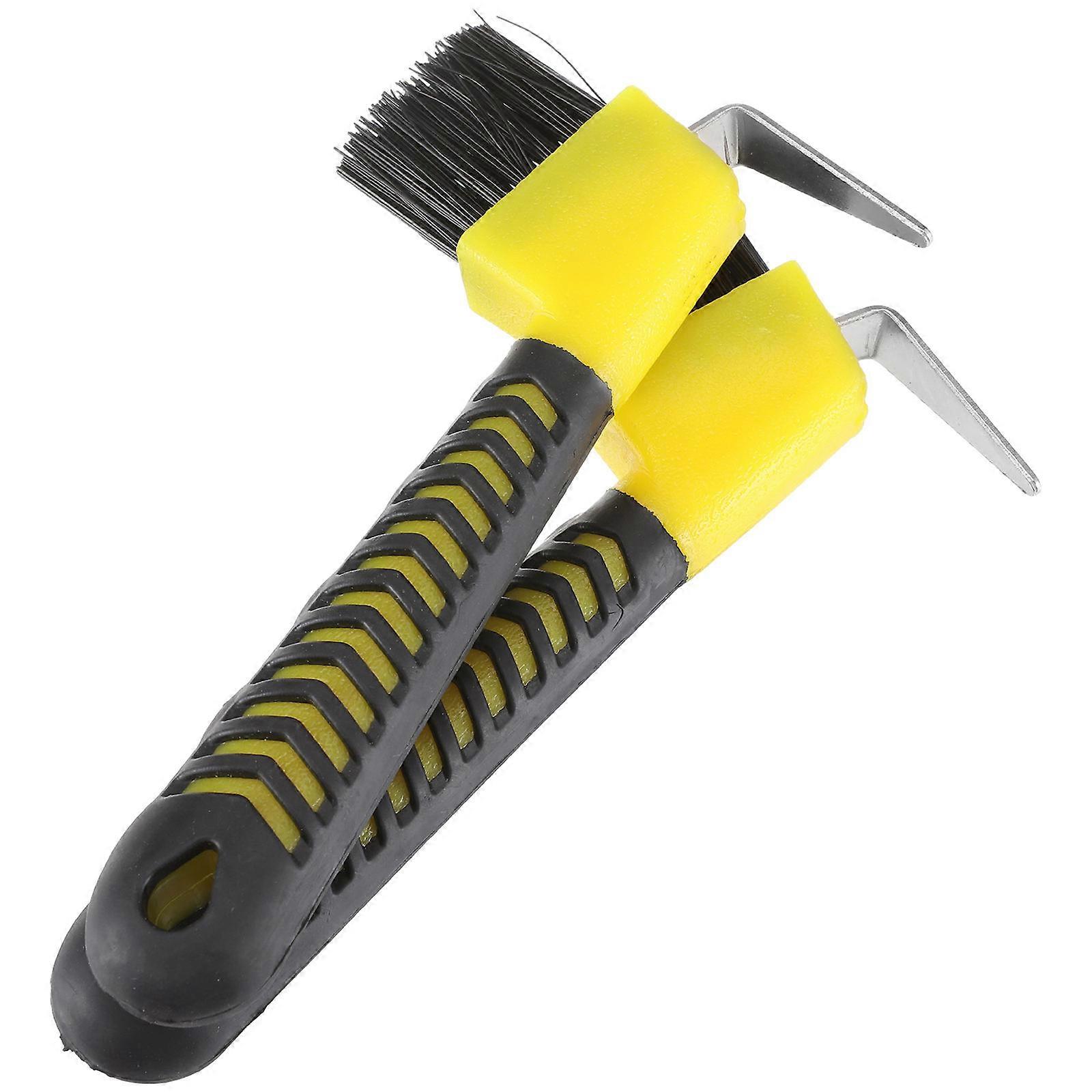 Hoof Pick with Brush for Horse Cleaning Equipment Assorted Color PP+TPE 2PCS