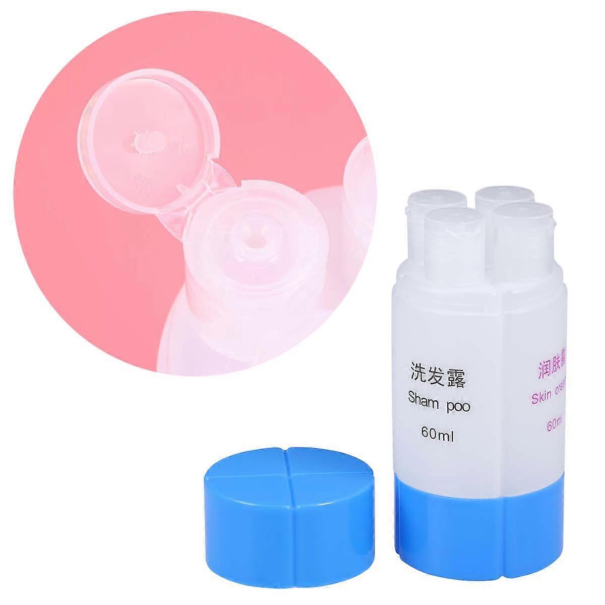 Dispensing Containers 4-In-1 Travel Bottle Set Organized For Shampoo Lotion Soap 60ml Blue 1Pack