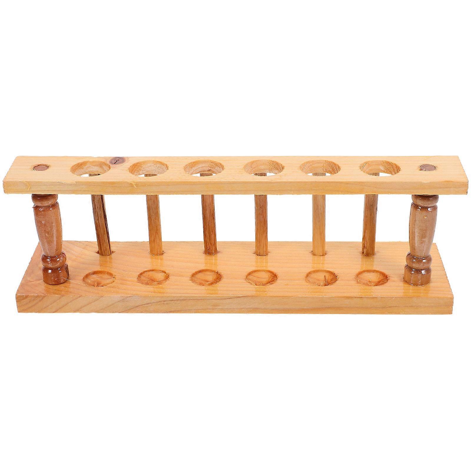 Wooden Test Tube Rack for Experiment Use Stable and Sturdy with Fine Craftsmanship 6 Holes