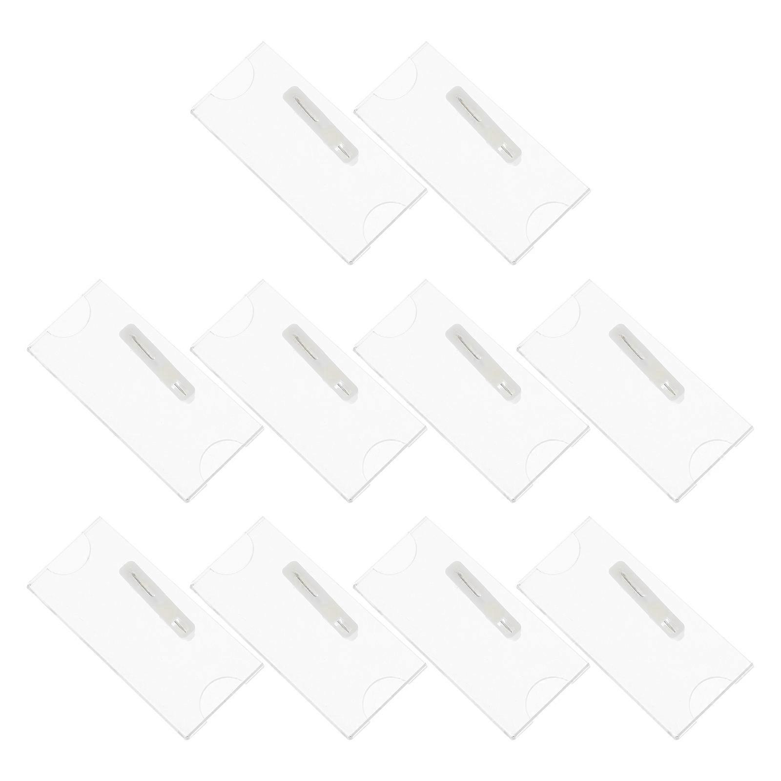 10Pcs Transparent Acrylic Name Badge Holders For School Accessories Identification 7X3CM Simple Design