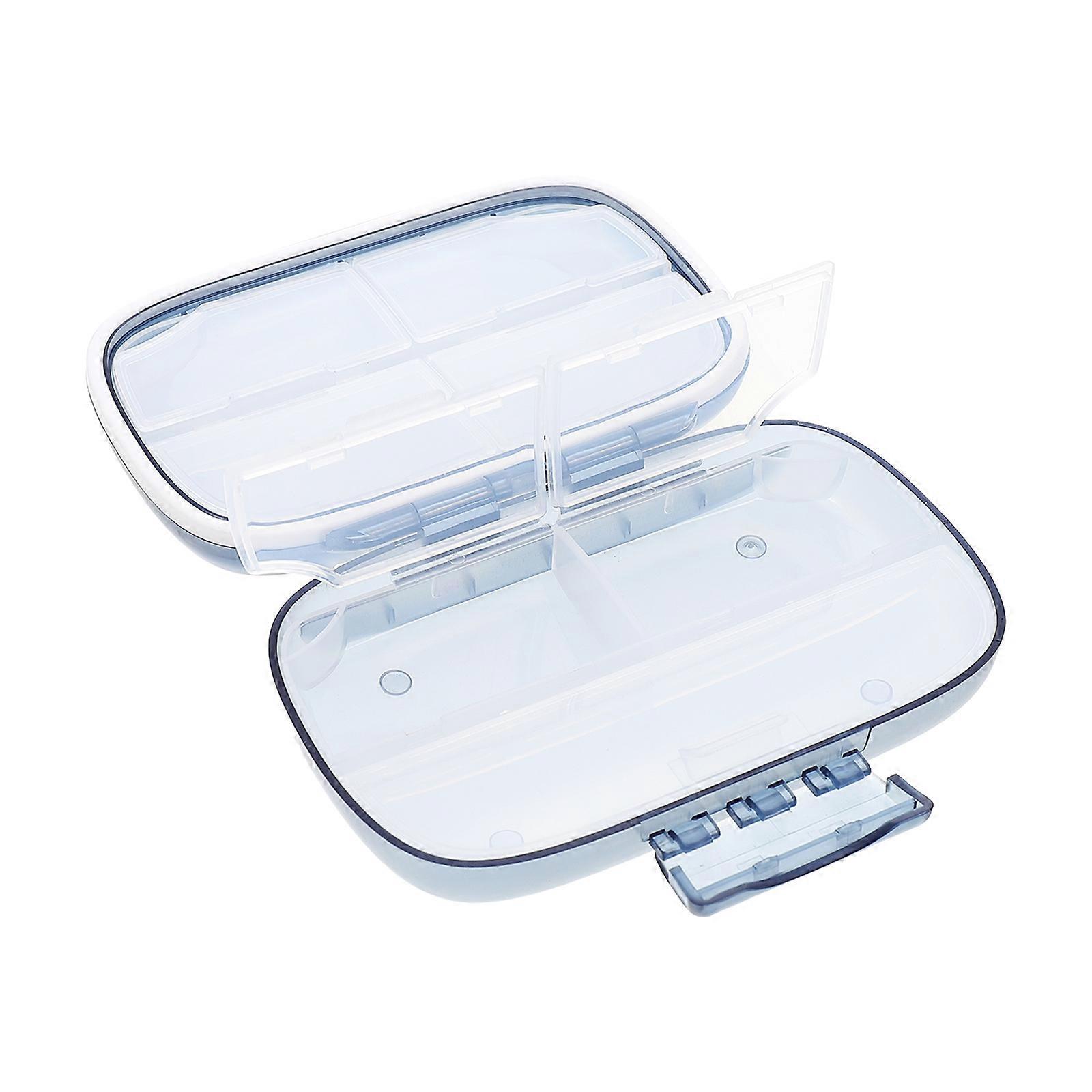 Rectangular Medicine Organizer Portable Multi-Grid For Travel Waterproof Container 1Pack