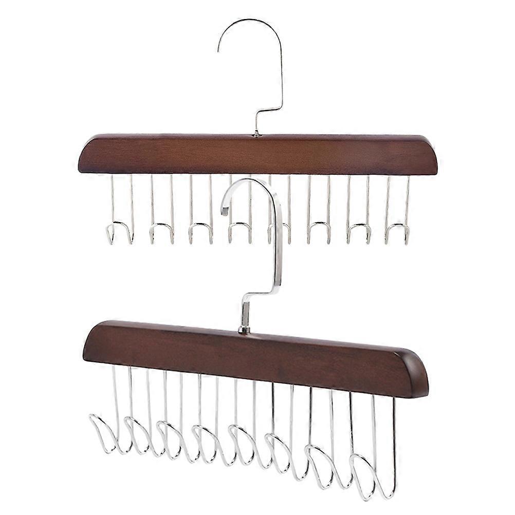 Belt Organizer For Closet 2Pack Multi-Functional Light Brown Hanger Shape Clothes Storage Solution For Home Use