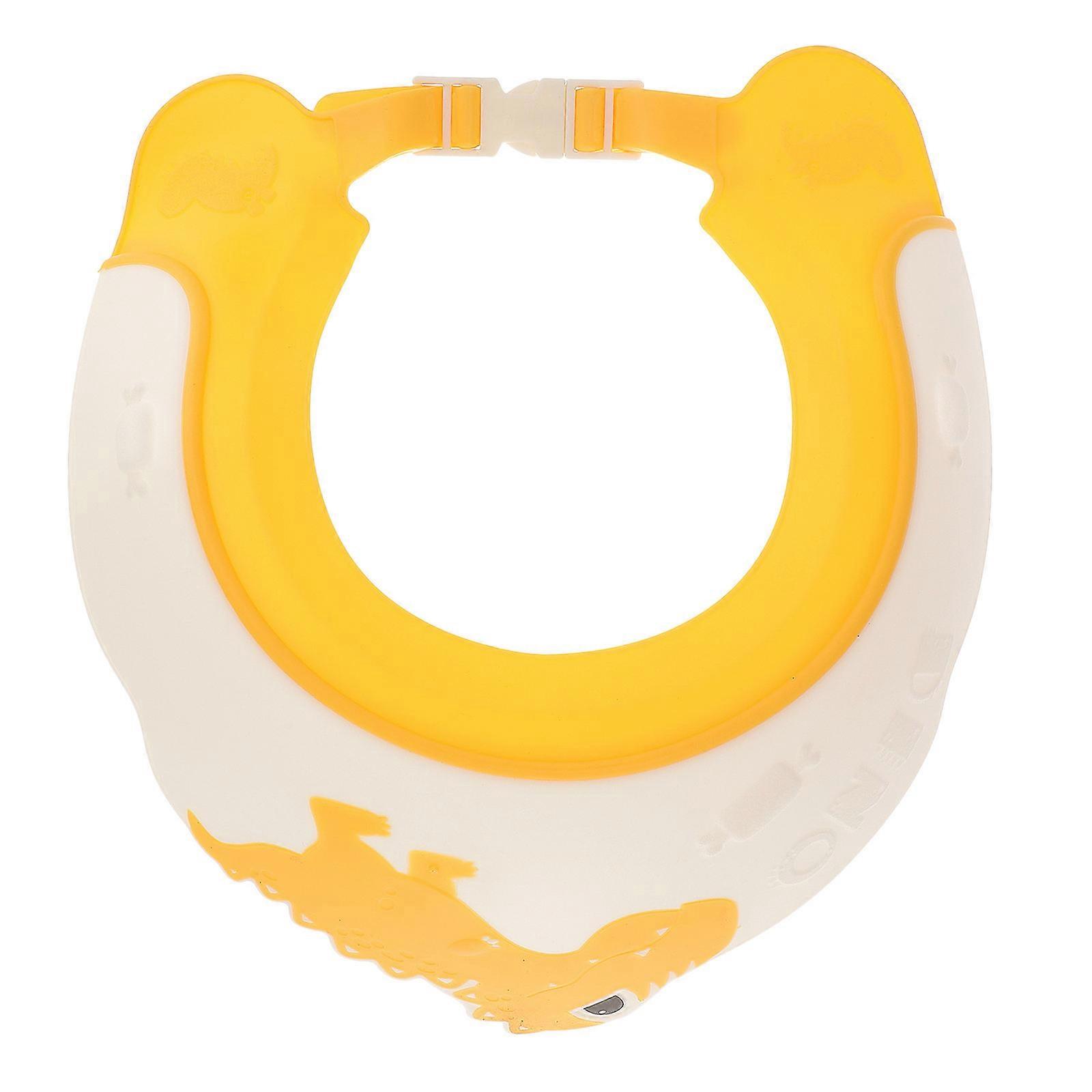 Dinosaur-Shaped Baby Shower Cap for Kids with Yellow Color Keeps Water Away from Face and Ears